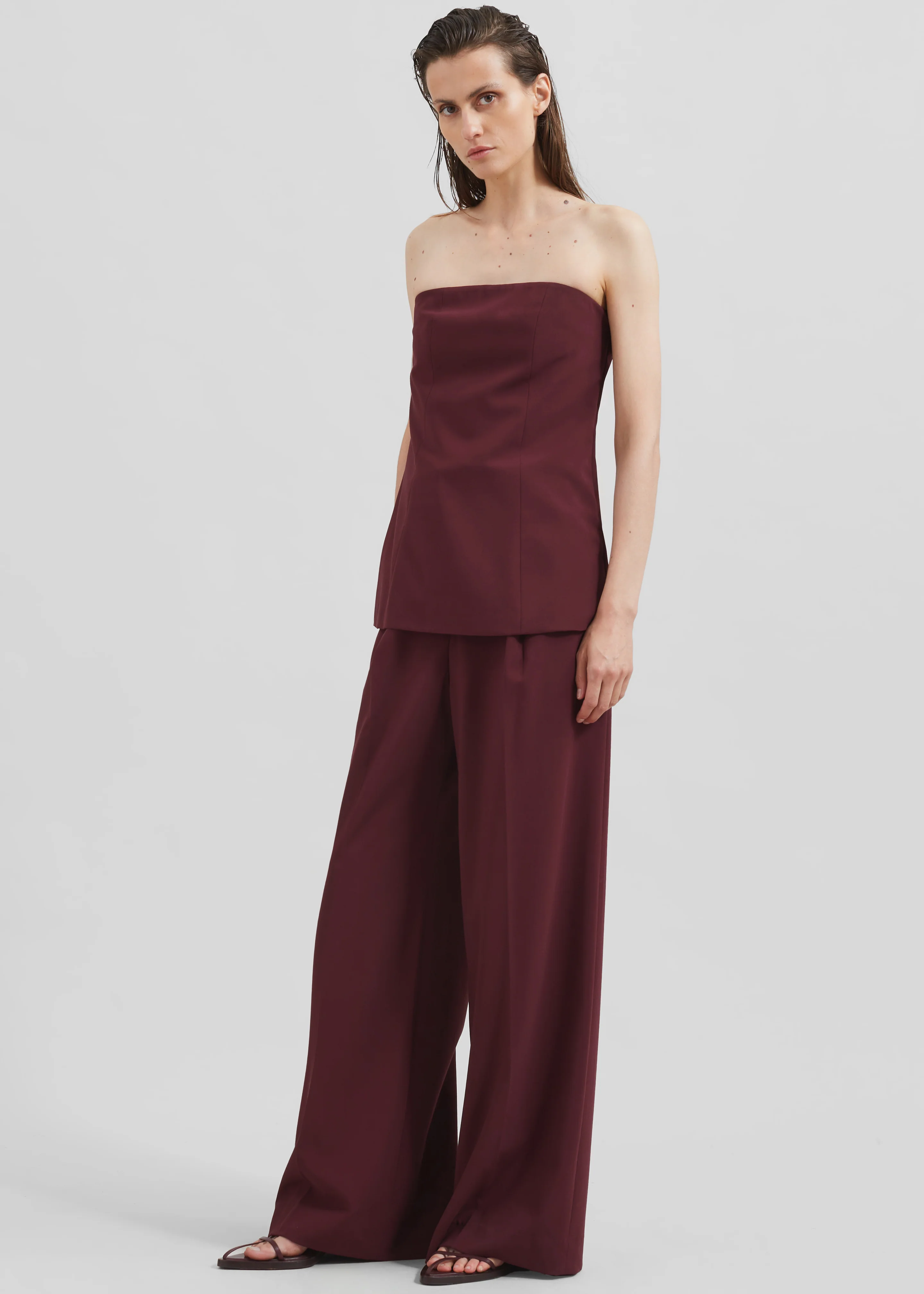 Abbie Strapless Top - Burgundy - Image 10