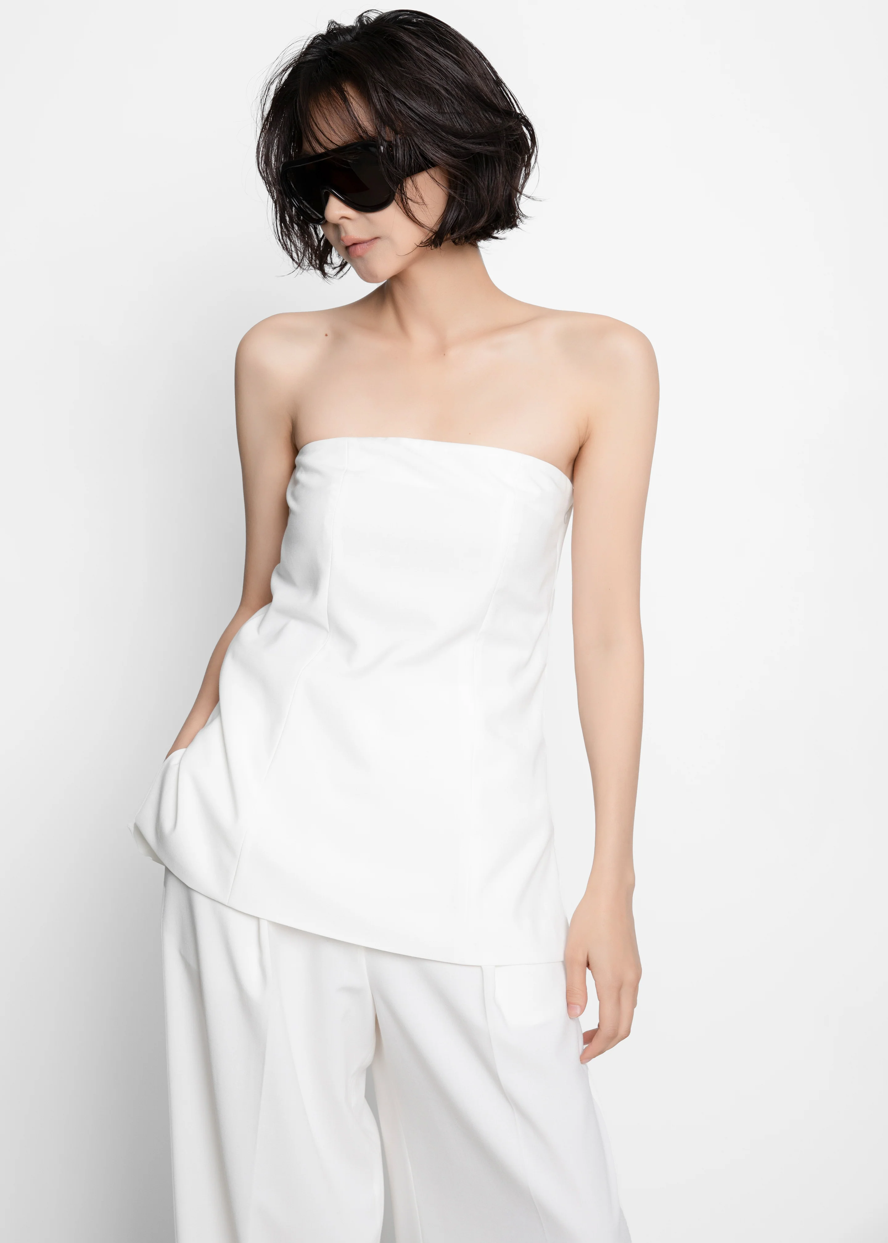 Abbie Strapless Top - White - Image 7