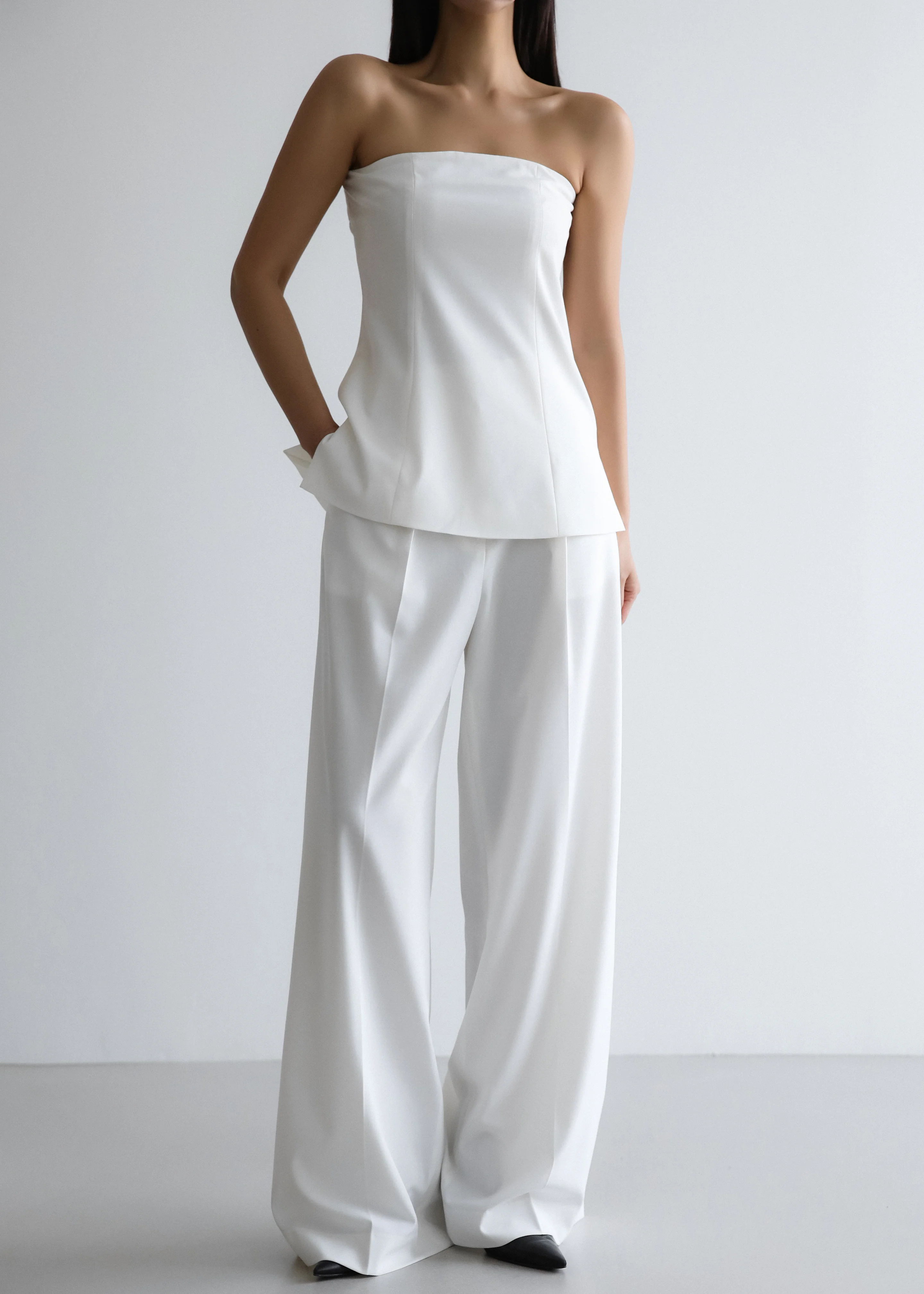 Abbie Strapless Top - White - Image 8