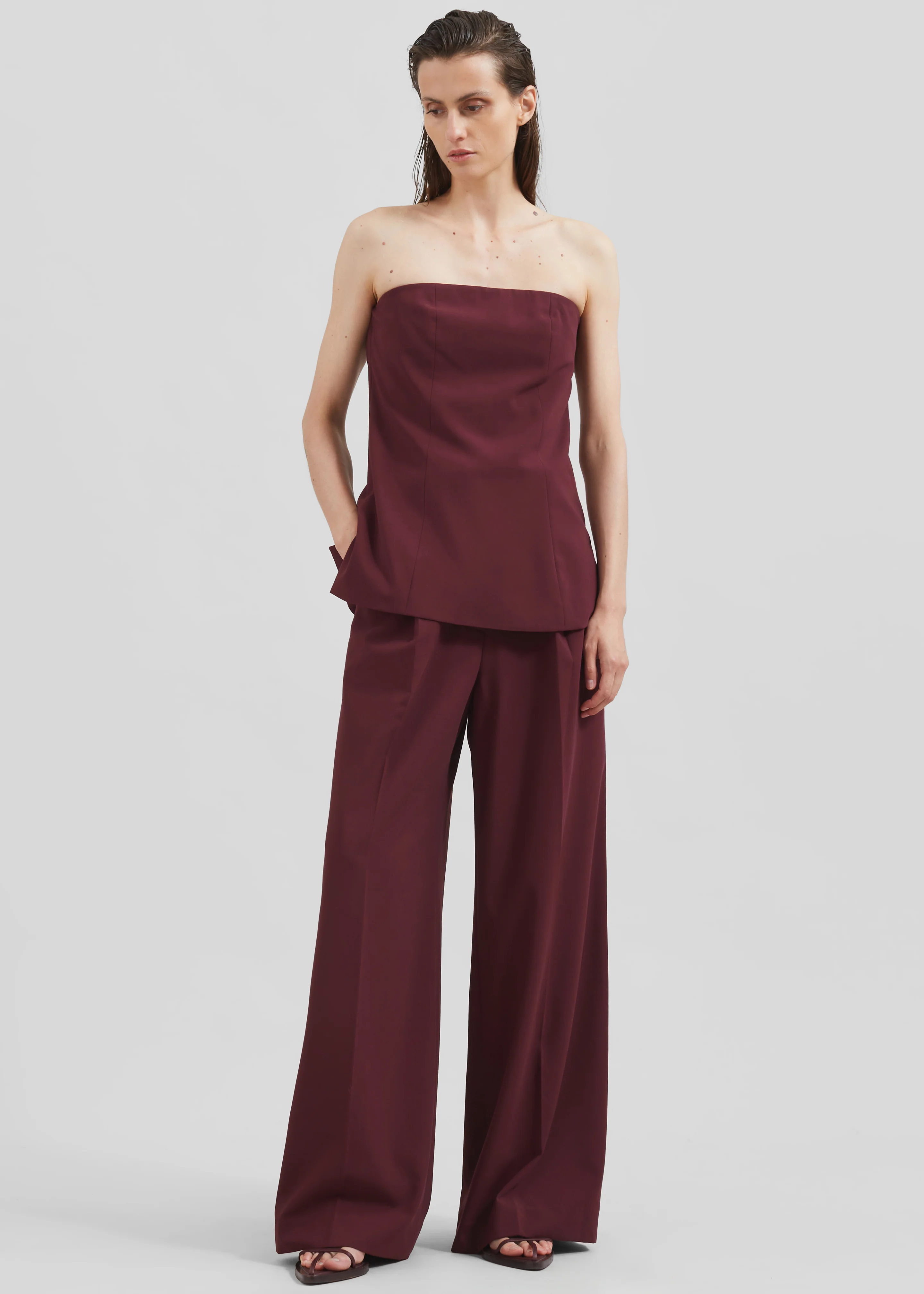 Abbie Trousers - Burgundy - Image 5