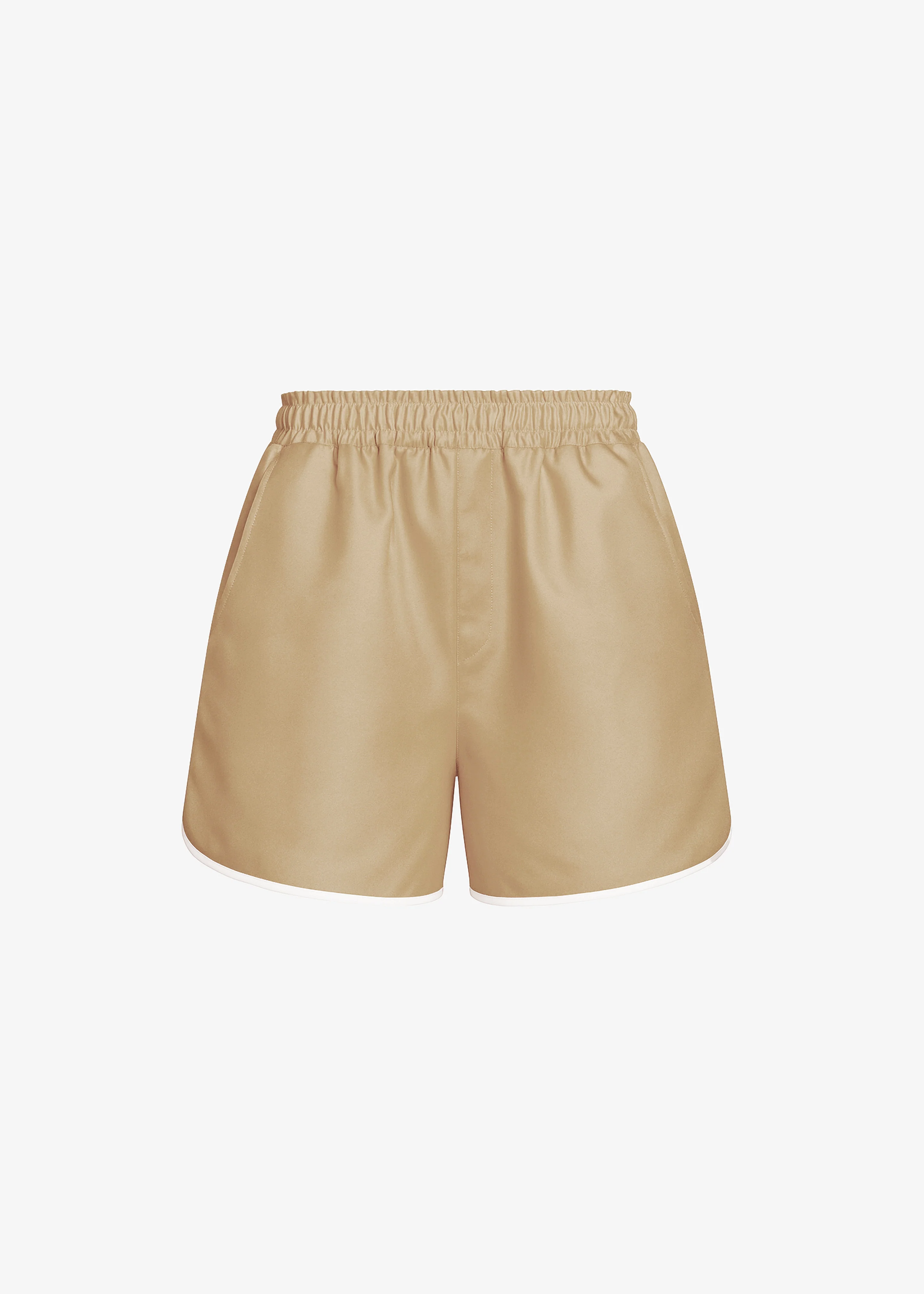 Adia Satin Boxer Shorts - Beige - Image 8