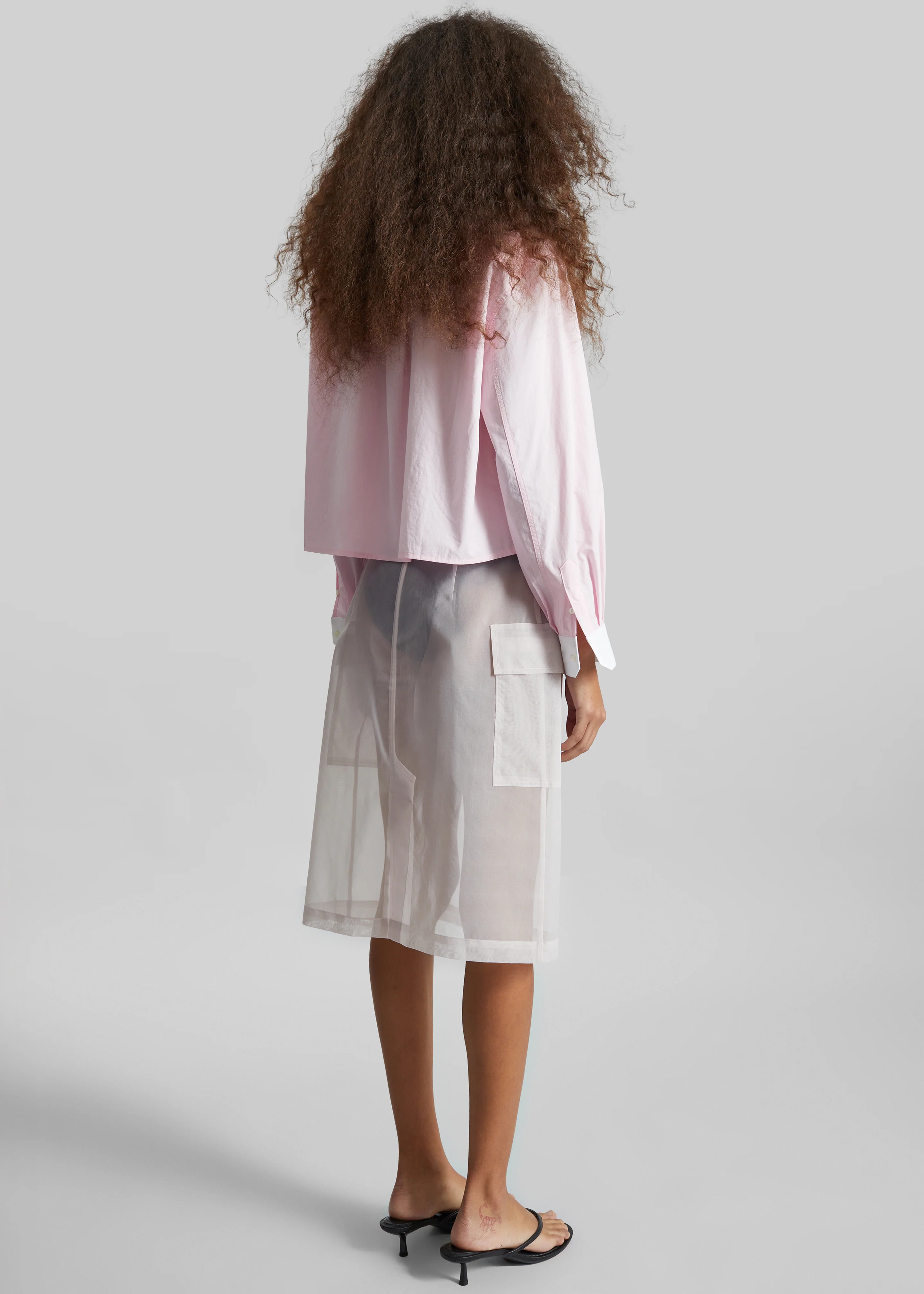 Aix Cropped Boxy Shirt - Pink - Image 5