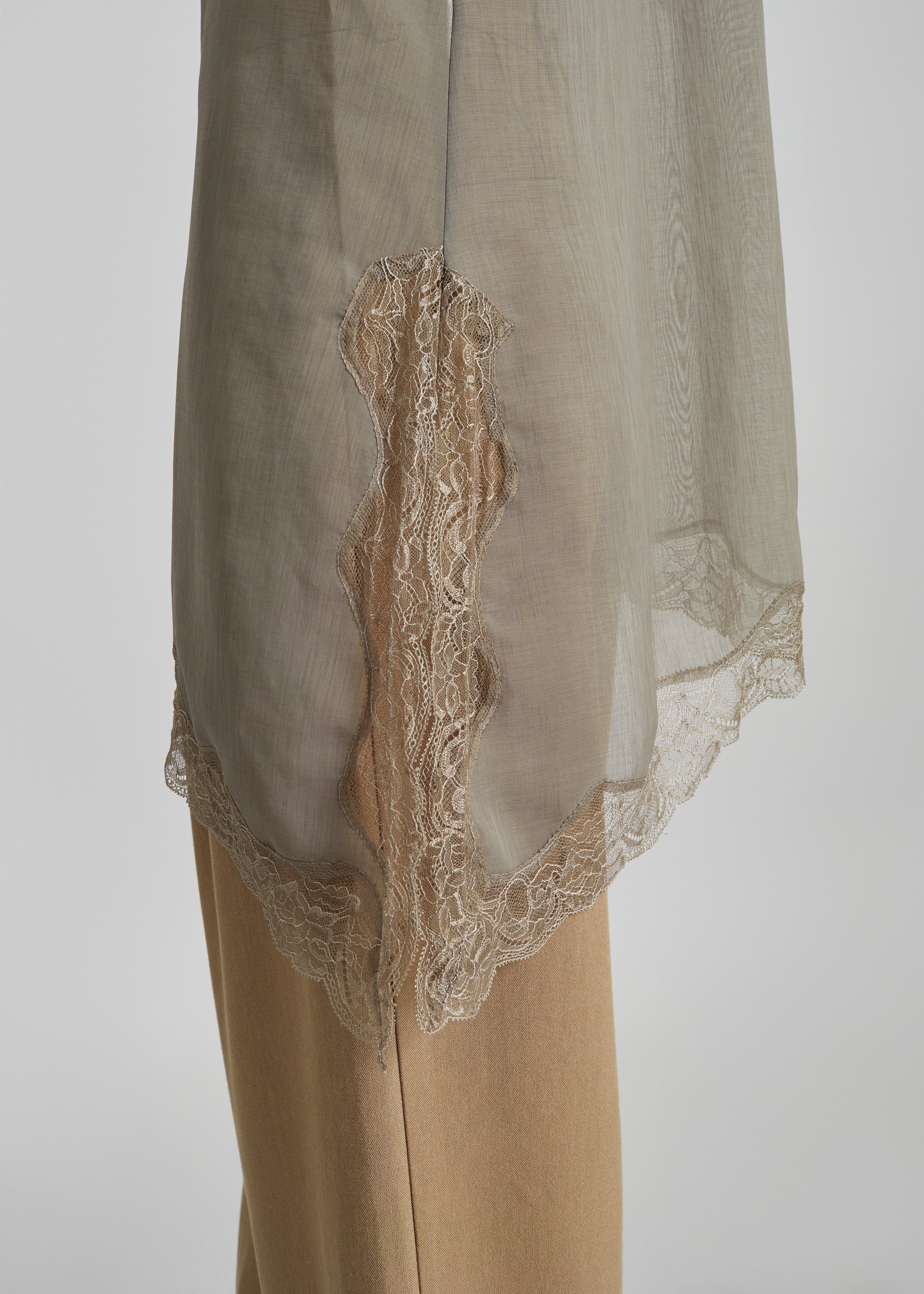 Alessia Sheer Lace Top - Taupe - Image 5