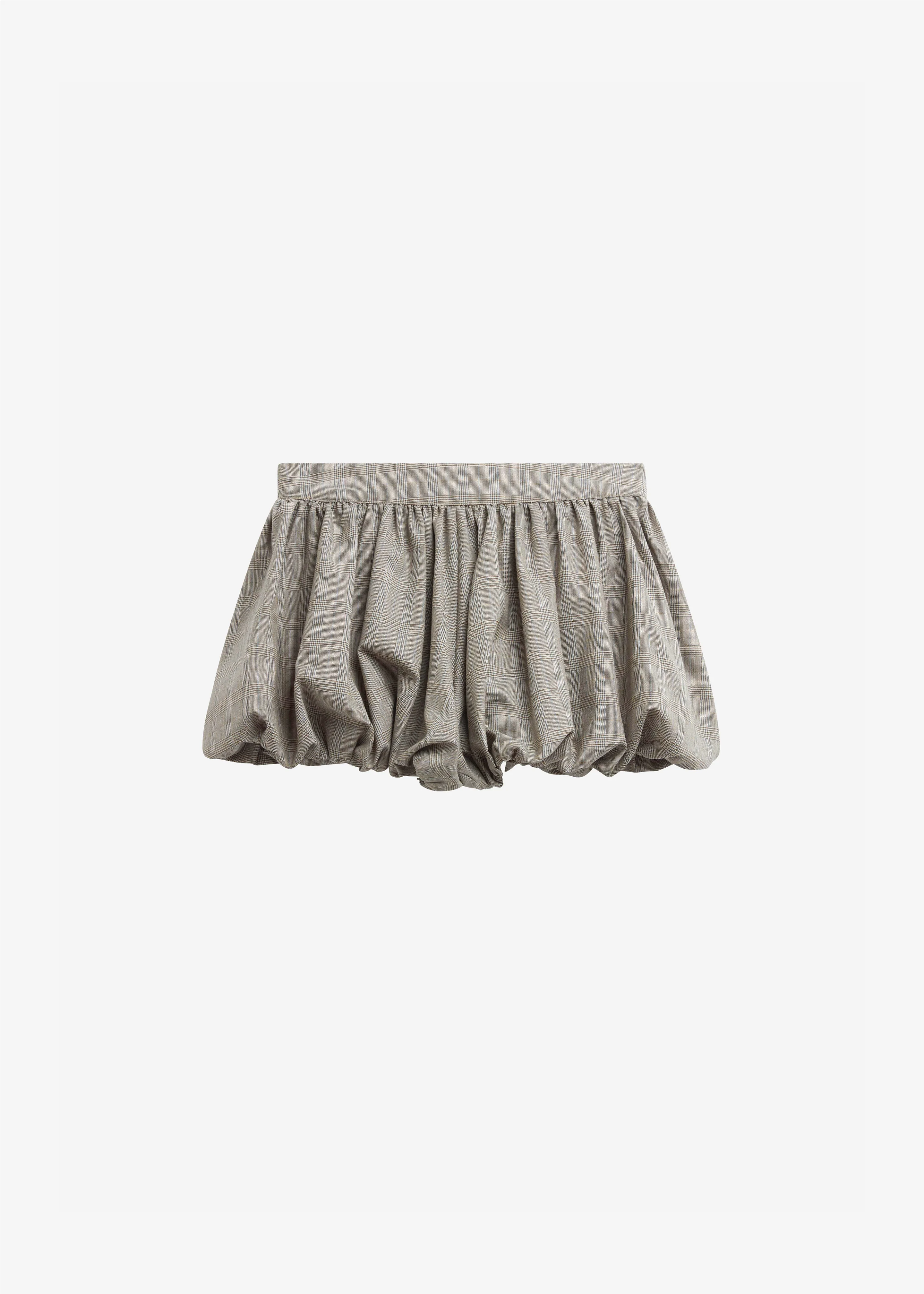 Alina Bubble Hem Shorts - Beige Glen Plaid - Image 6