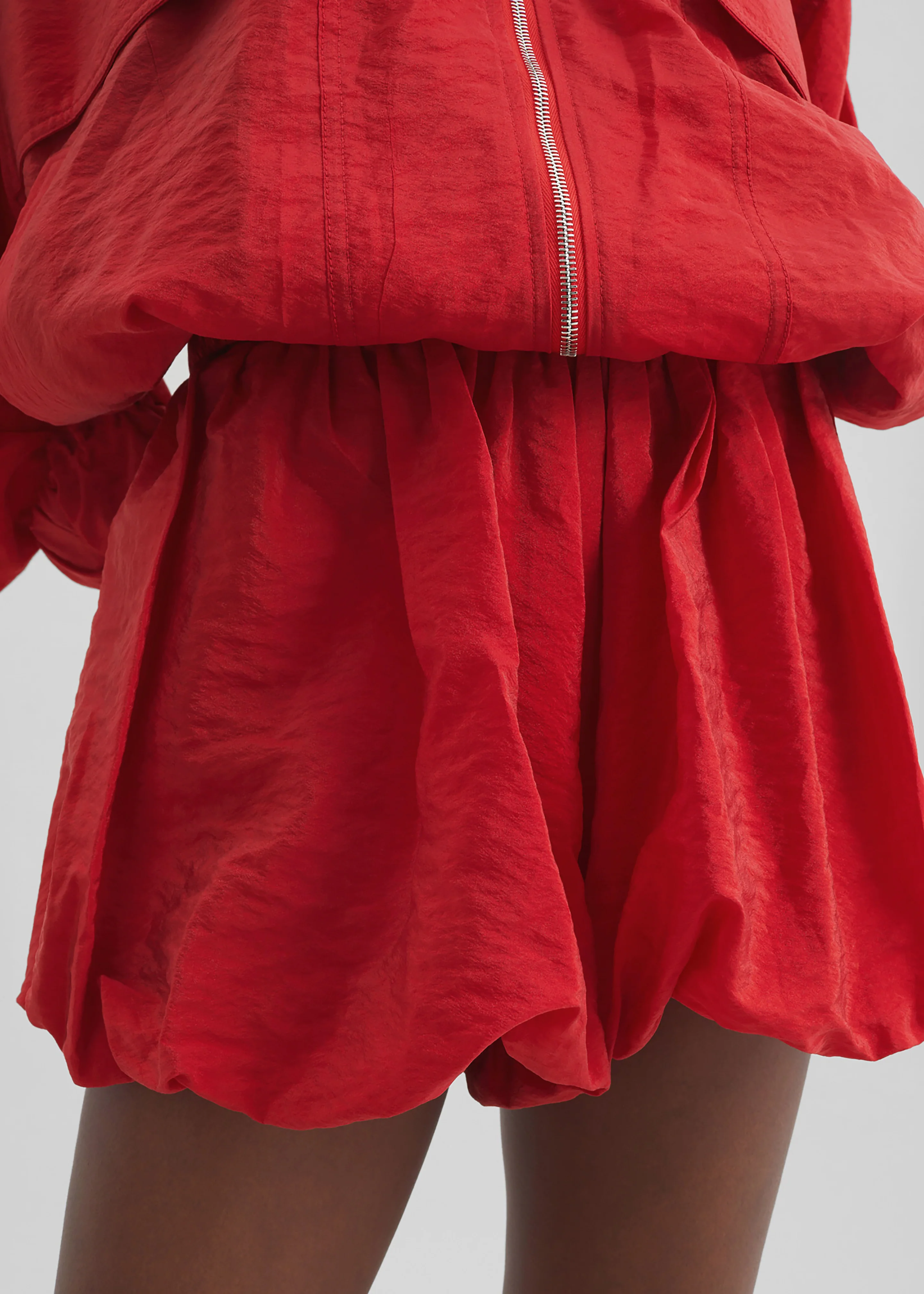 Alina Bubble Hem Shorts - Red - Image 3