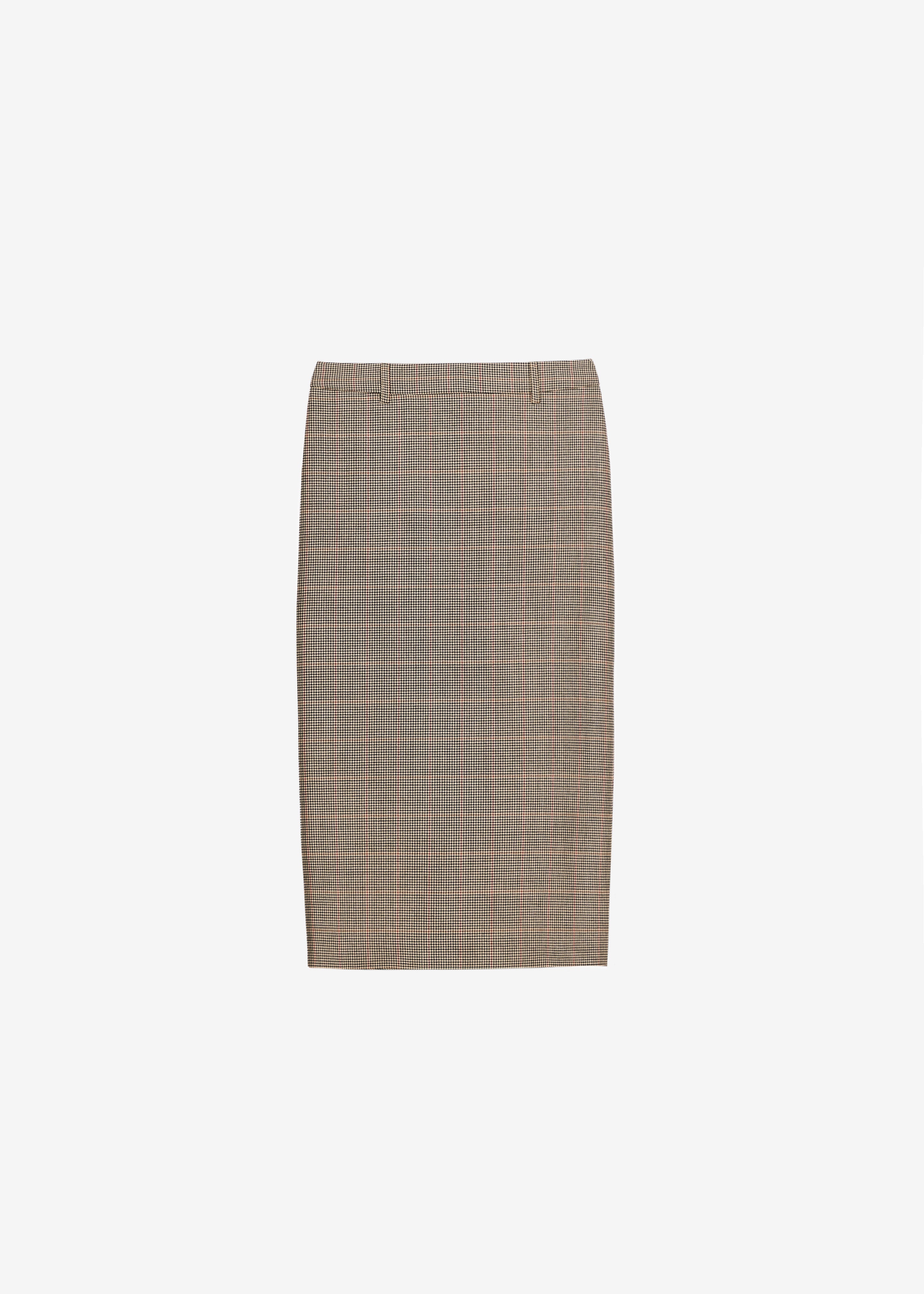 Alrose Houndstooth Midi Skirt - Beige - Image 10