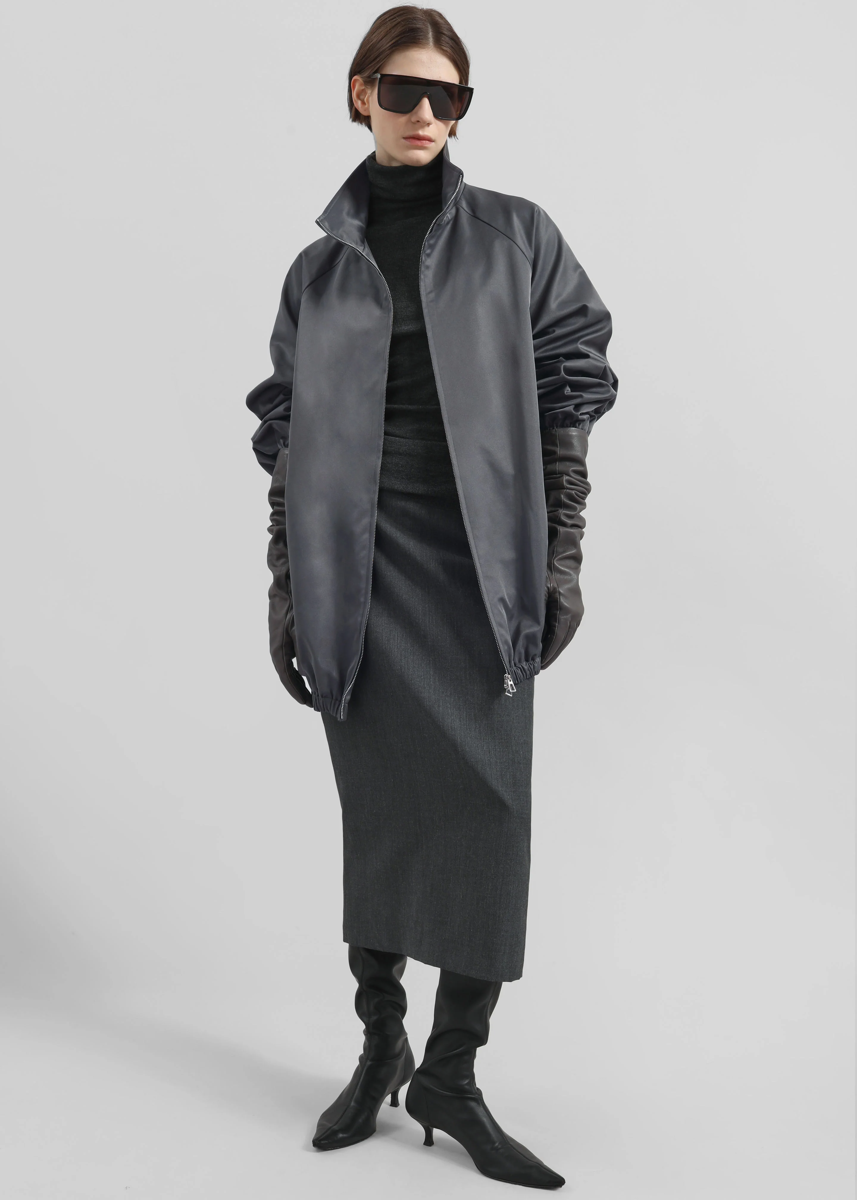 Alrose Midi Skirt - Dark Grey Melange - Image 4