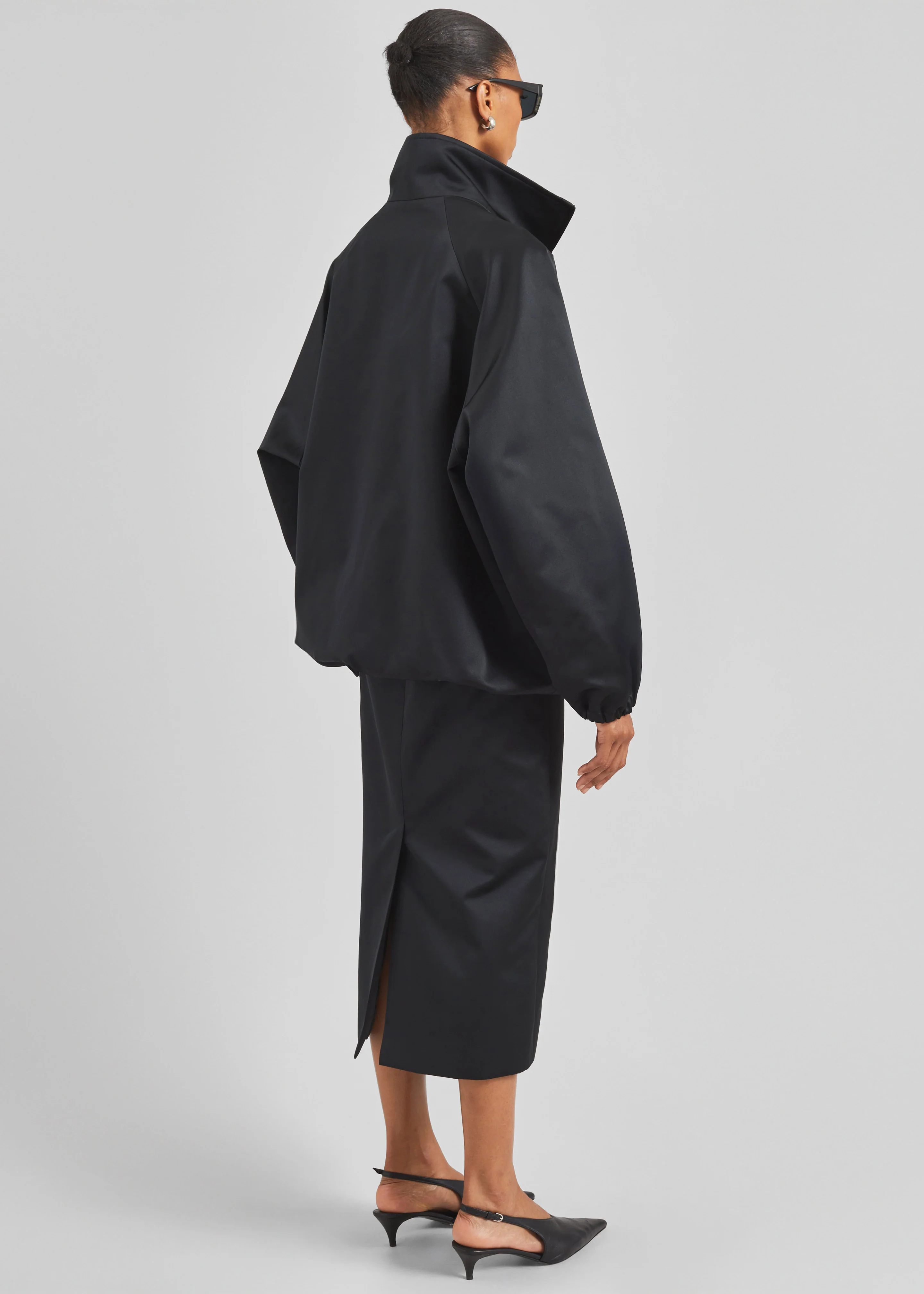 Alrose Satin Midi Skirt - Black - Image 9