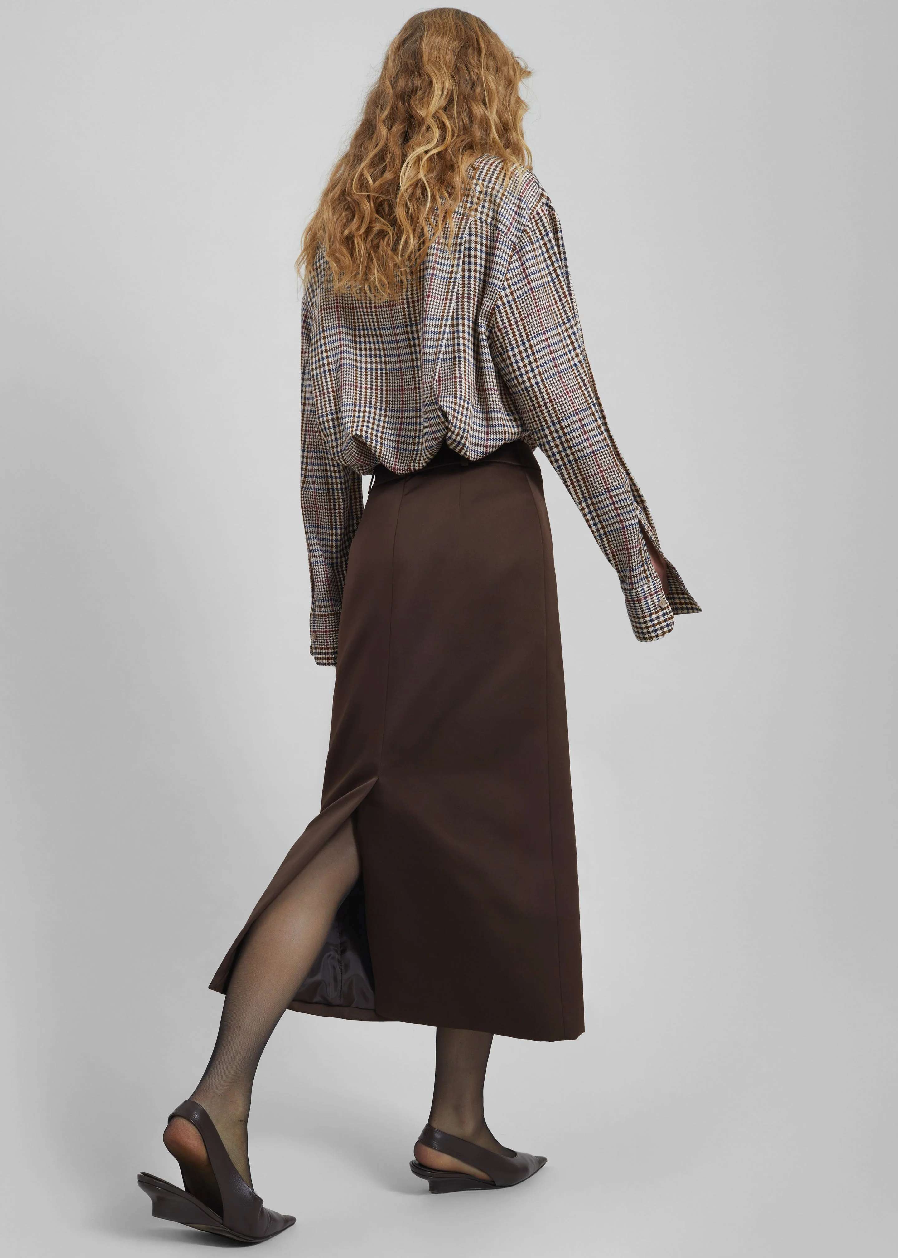 Alrose Satin Midi Skirt - Brown - Image 12