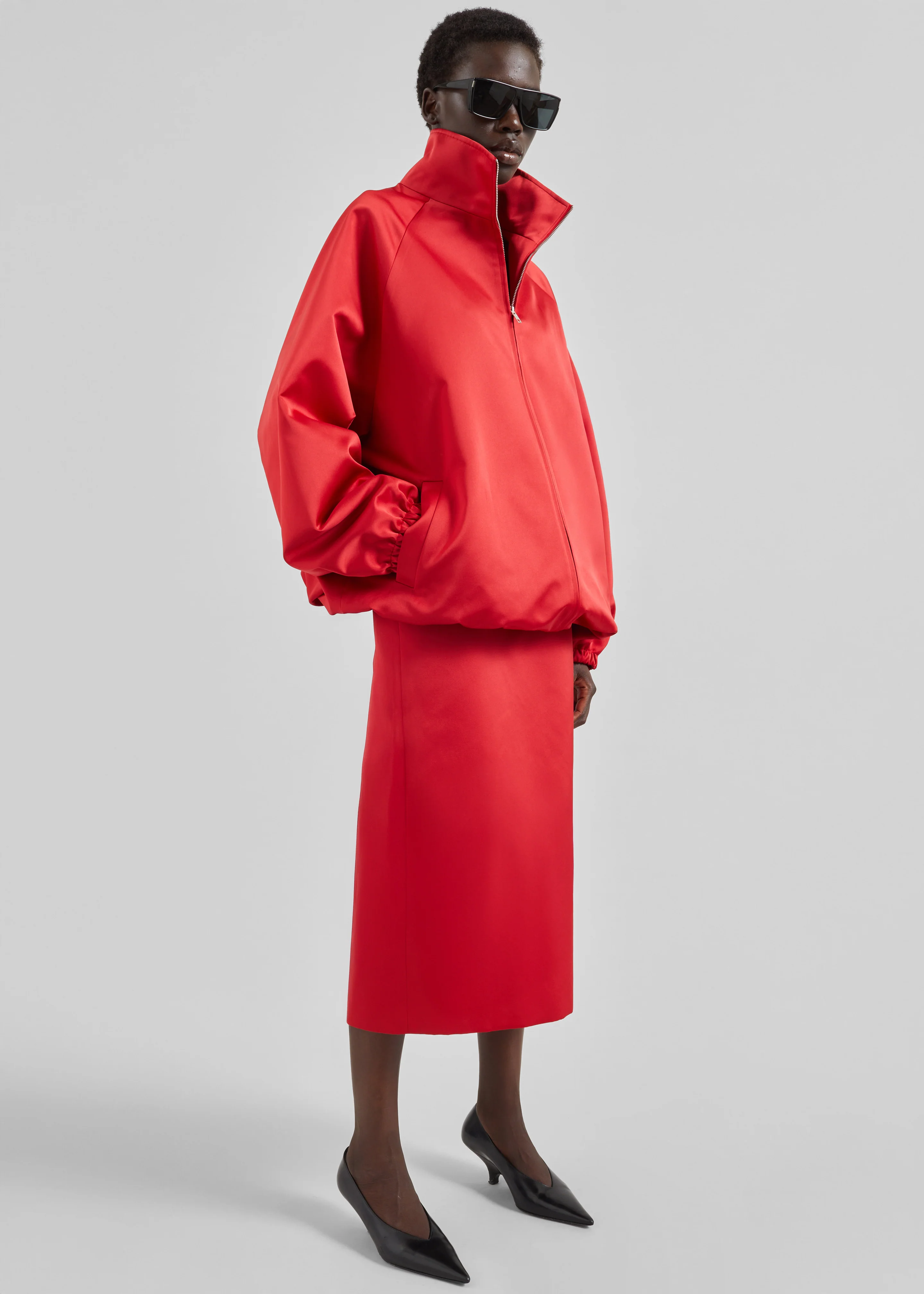 Alrose Satin Midi Skirt - Red - Image 6
