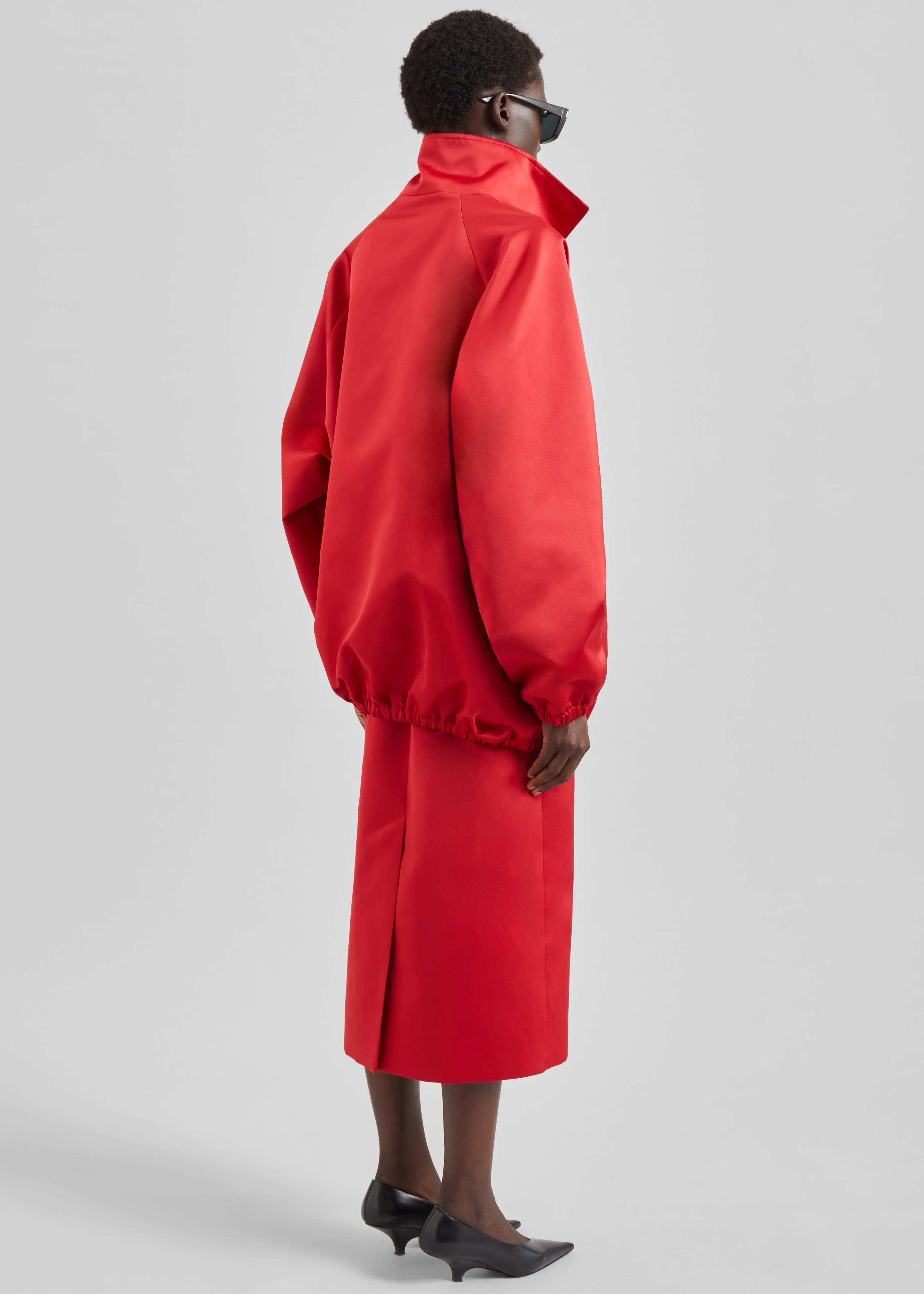 Alrose Satin Midi Skirt - Red - Image 7