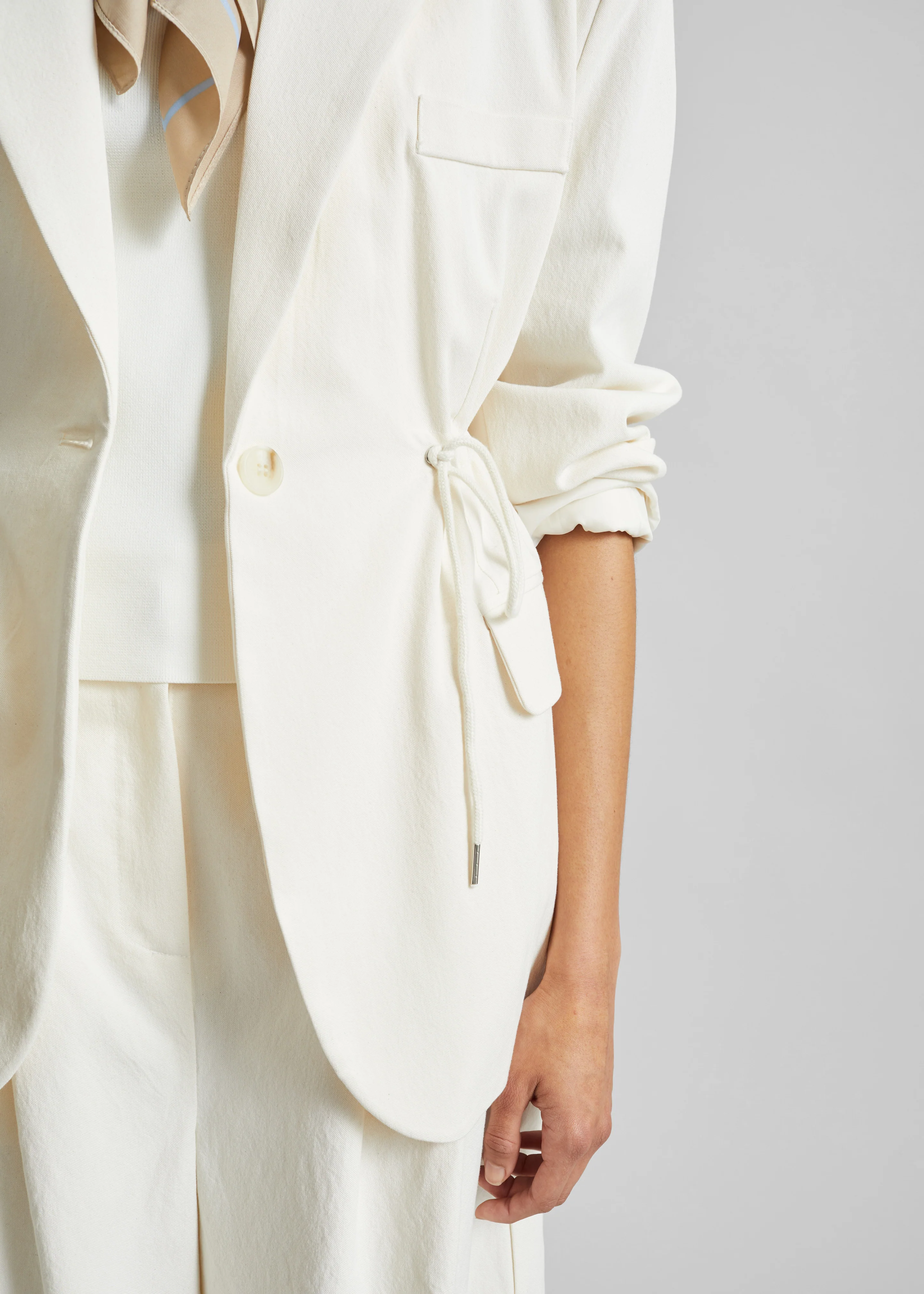 Altea Drawstring Blazer - Ivory - Image 7
