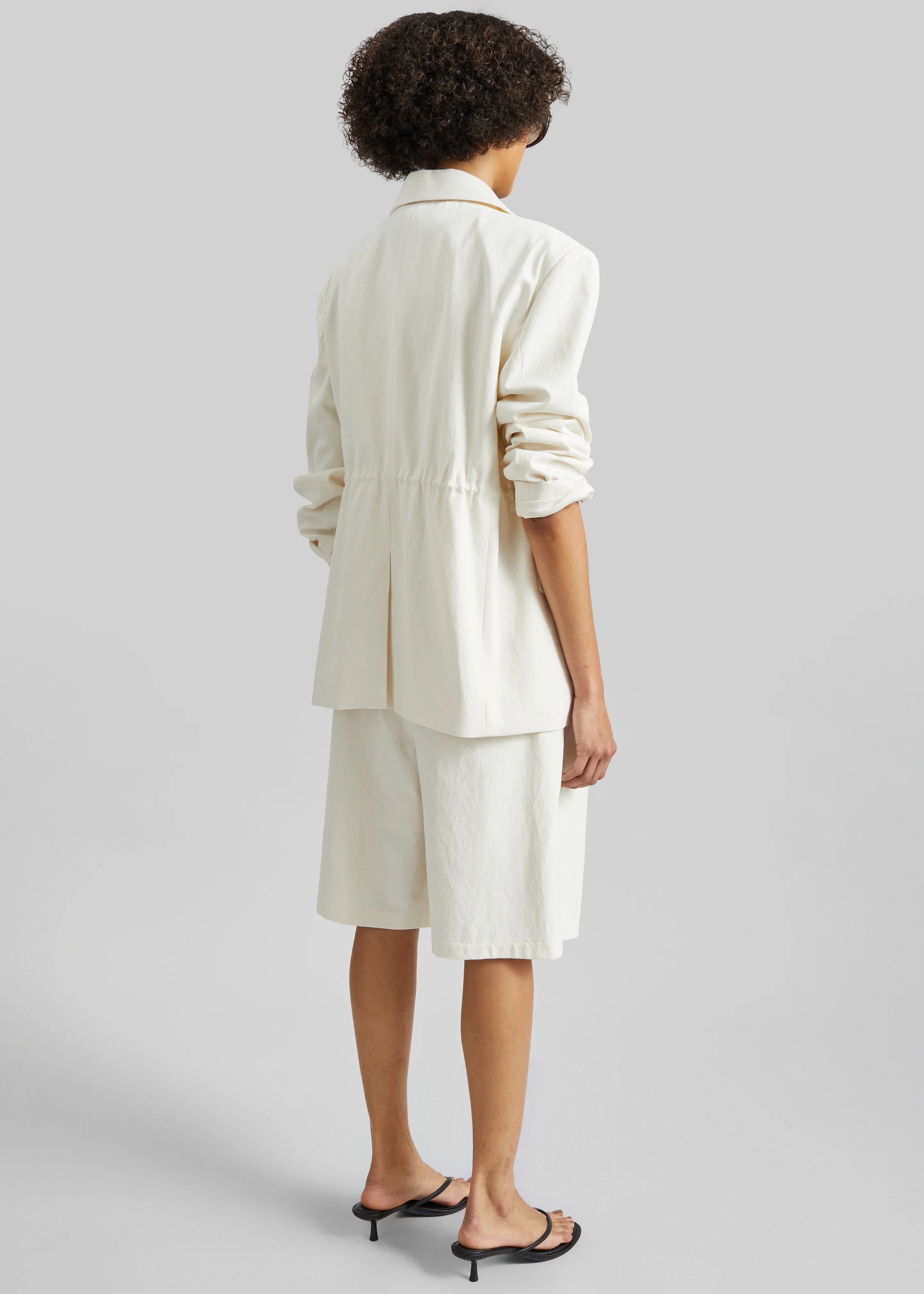 Altea Drawstring Blazer - Ivory - Image 8