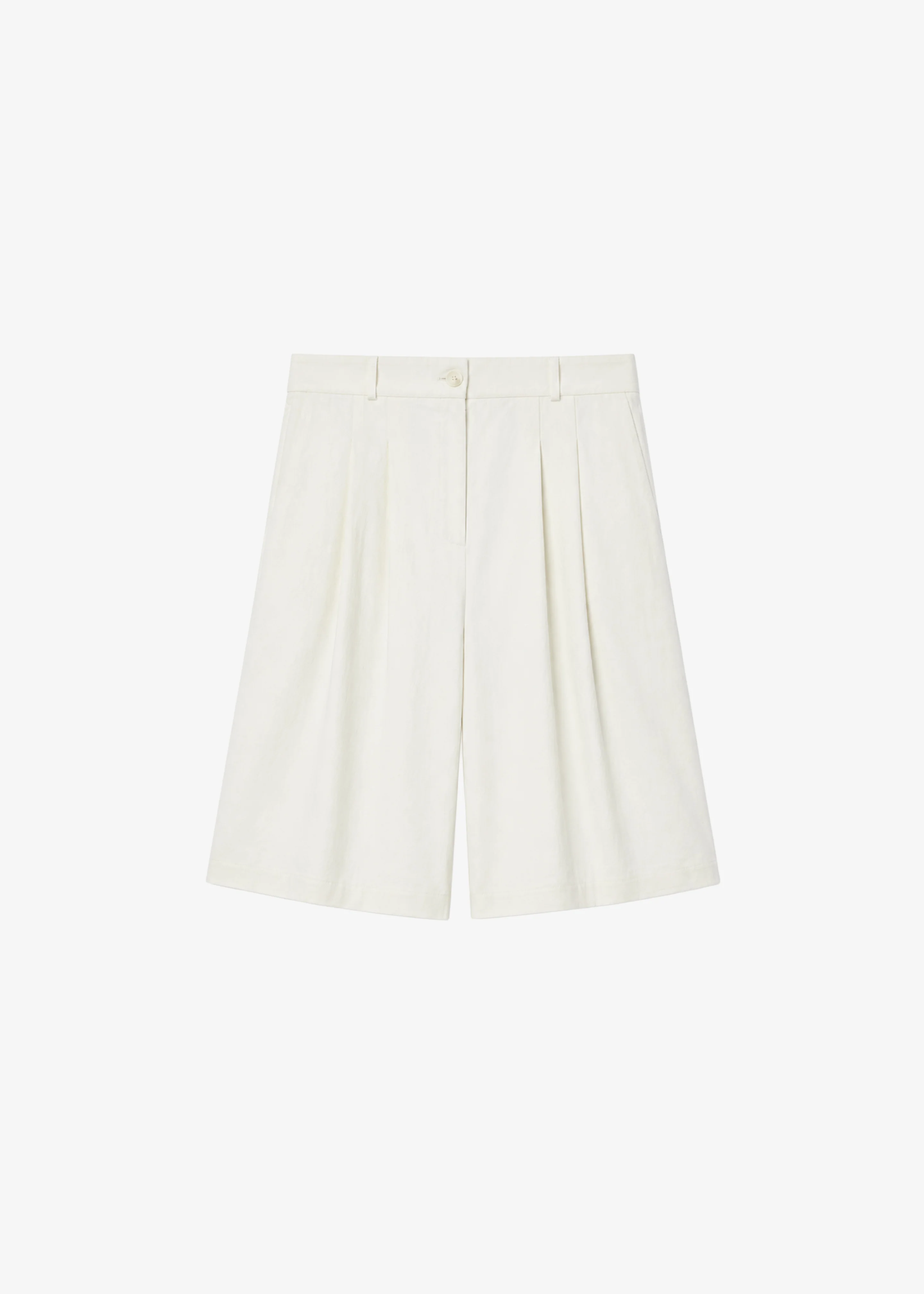 Altea Pleated Bermuda Shorts - Ivory - Image 8