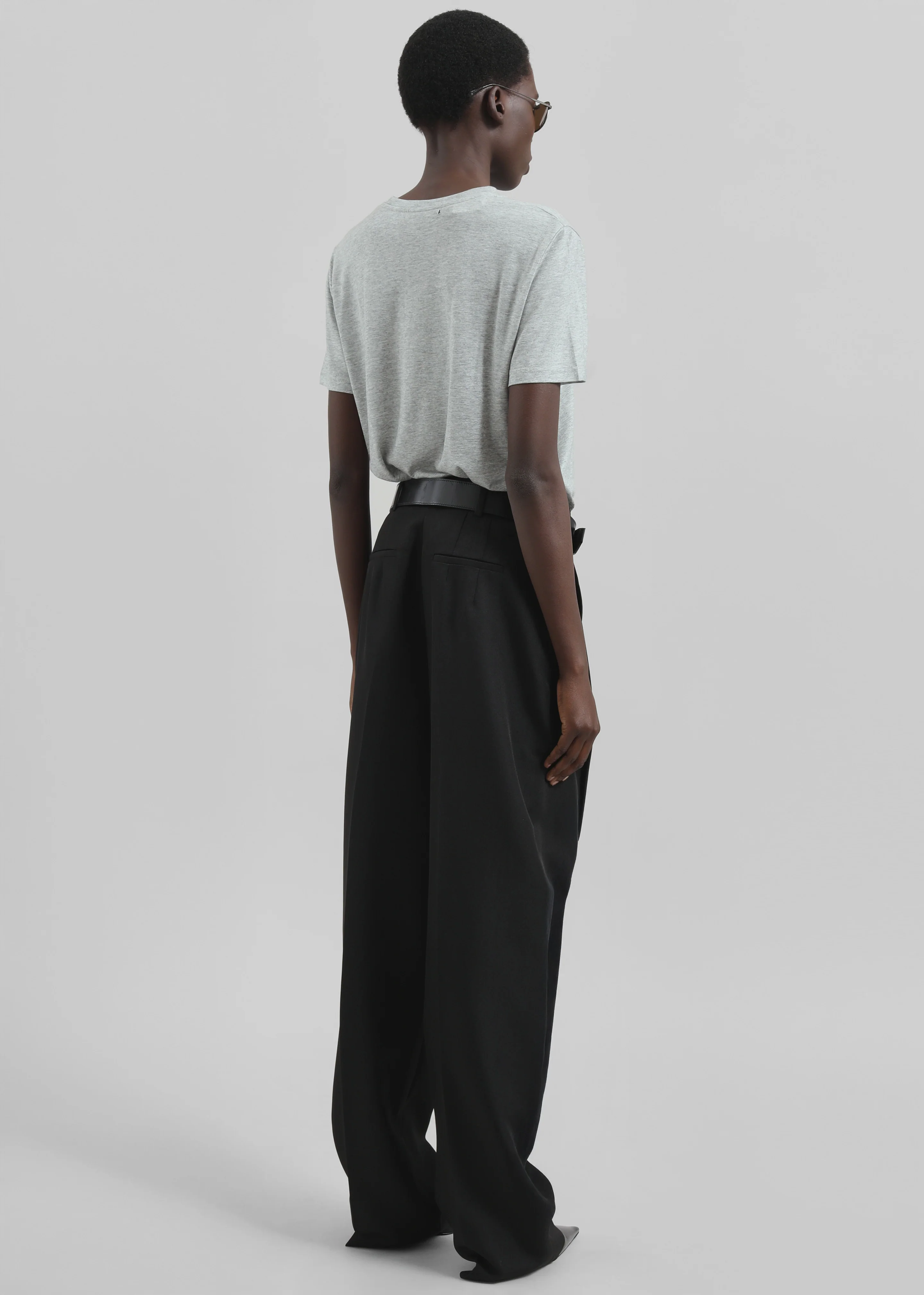 Amal Fluid Tee - Grey Melange - Image 4