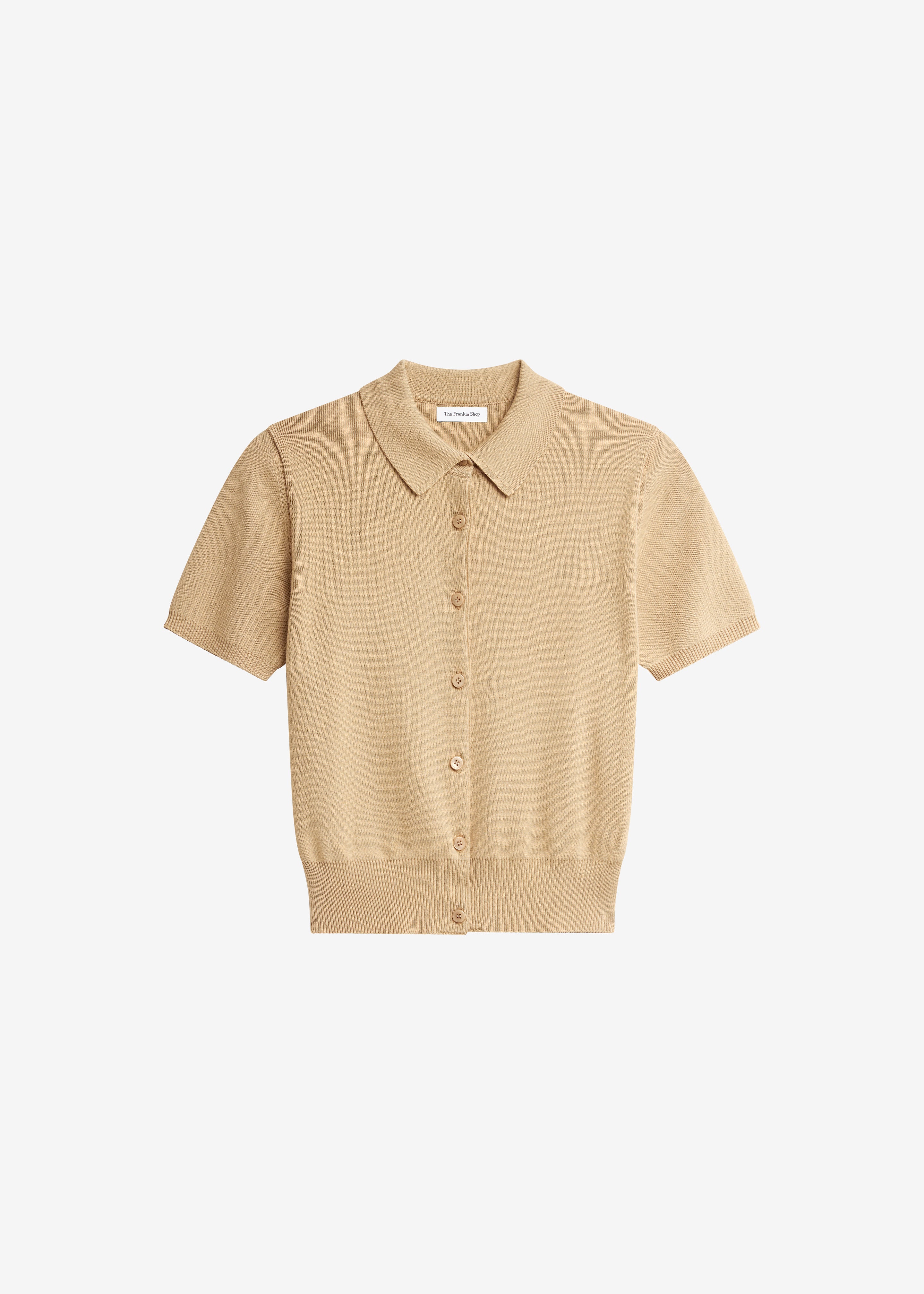 Amelot Knit Short Sleeve Cardigan - Beige - Image 9
