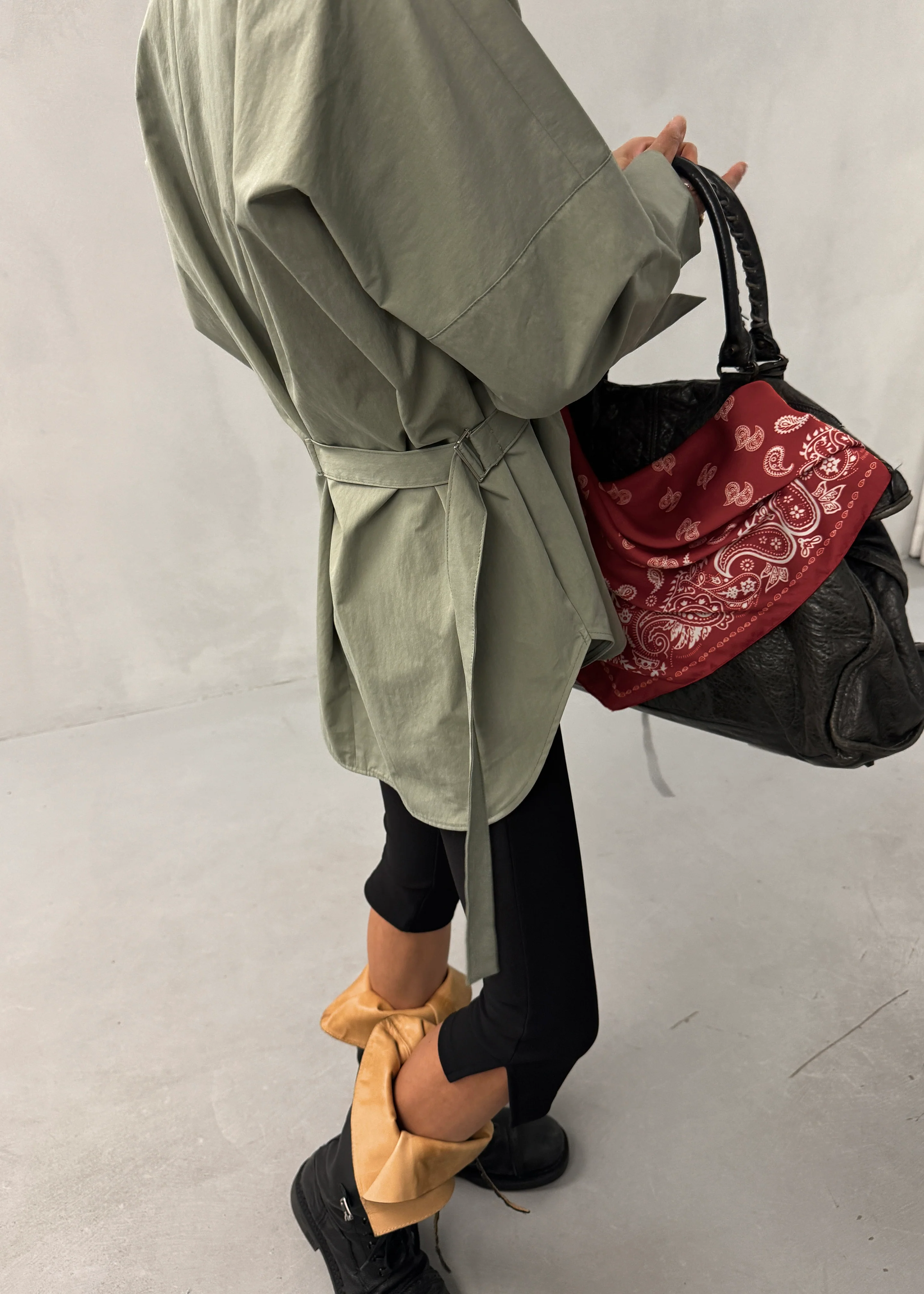 Ames Belted Top - Sage - Image 2