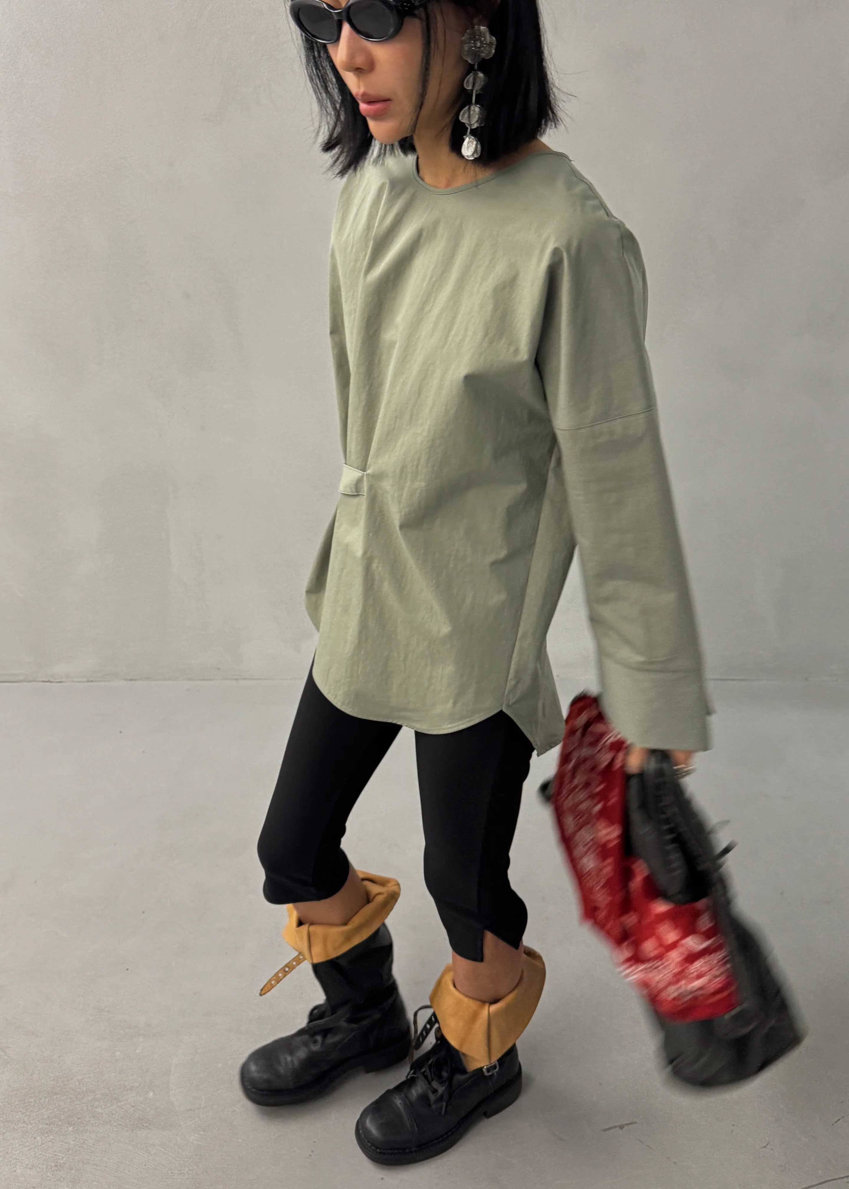 Ames Belted Top - Sage - Image 3