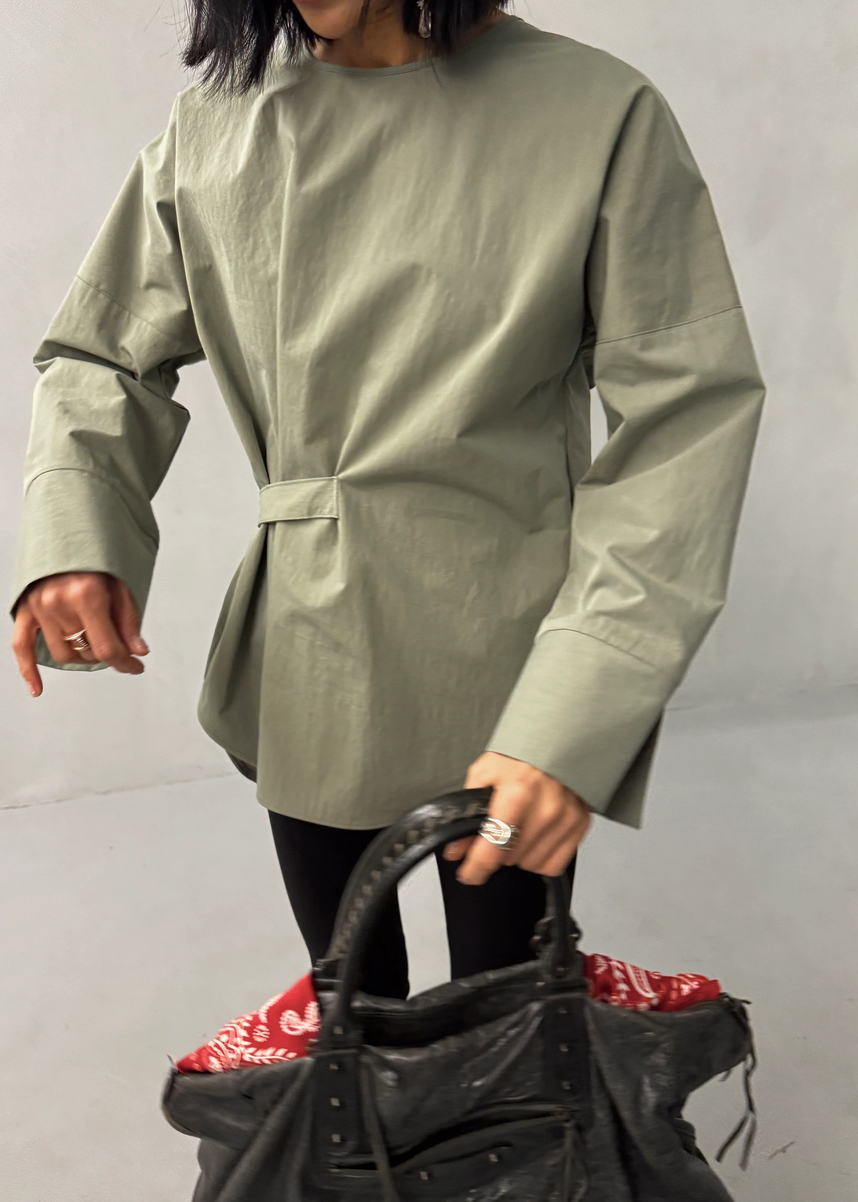 Ames Belted Top - Sage - Image 5