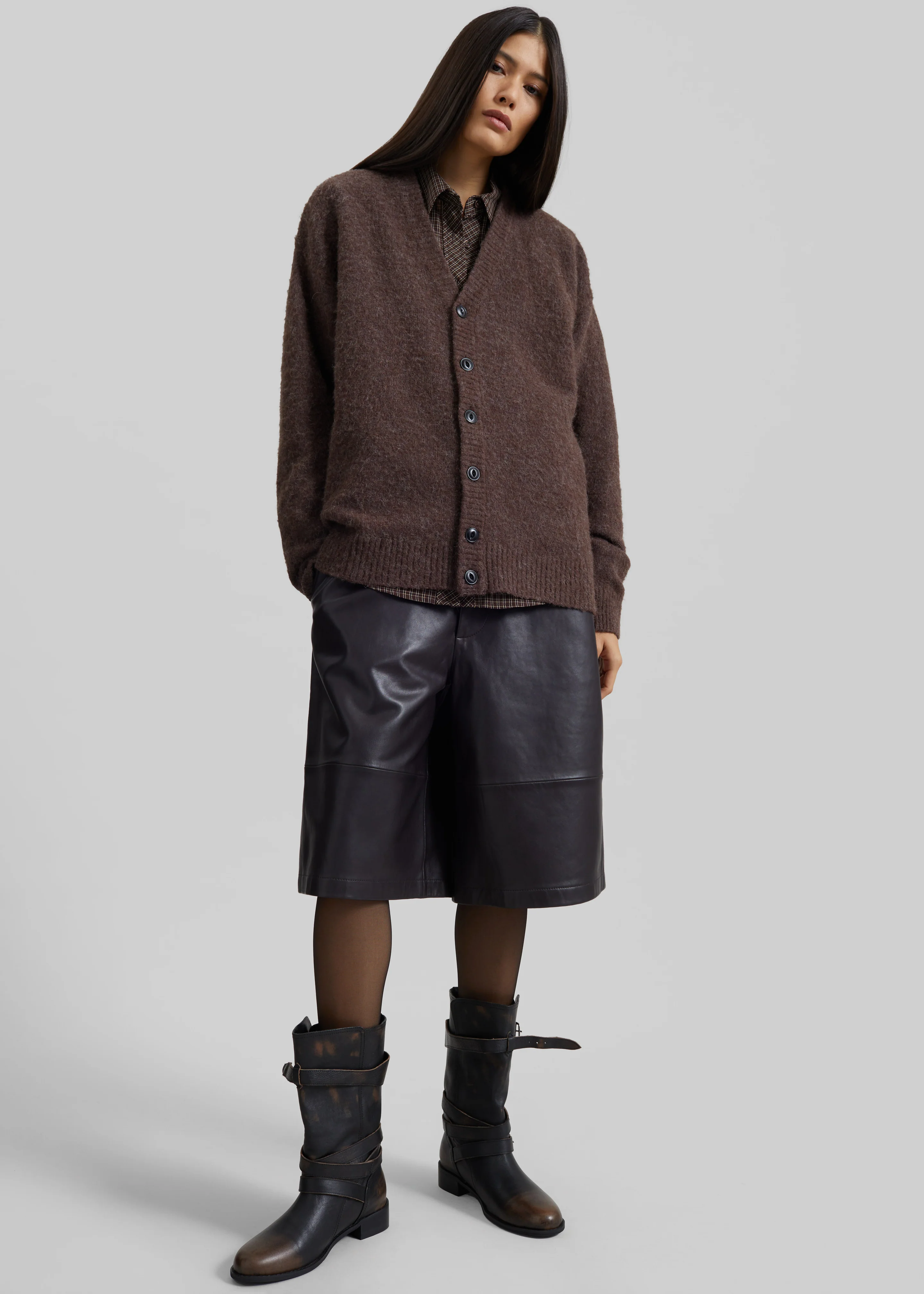 Amish Supplies Oversized Cardigan - Mud - Image 4