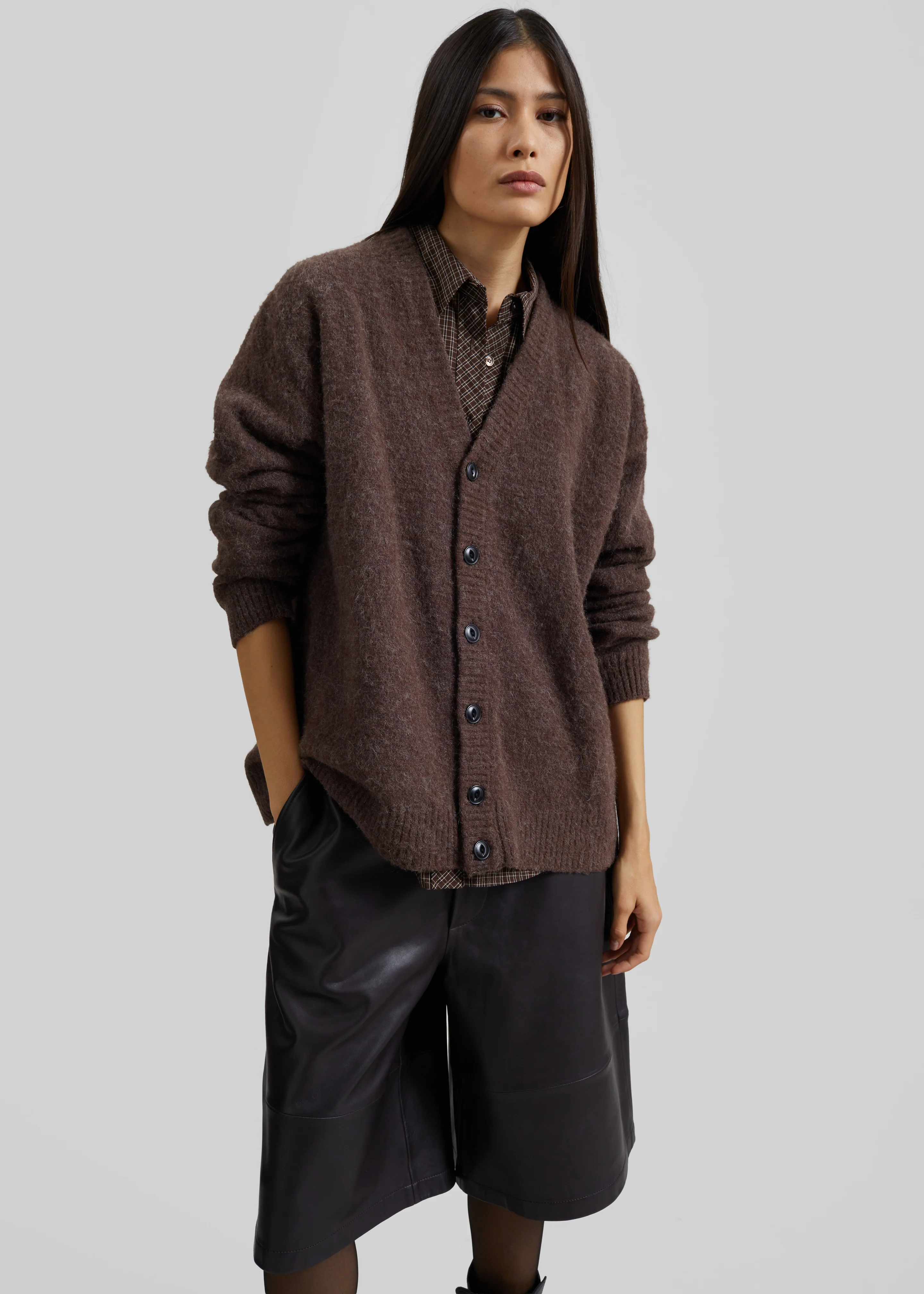 Amish Supplies Oversized Cardigan - Mud - Image 5