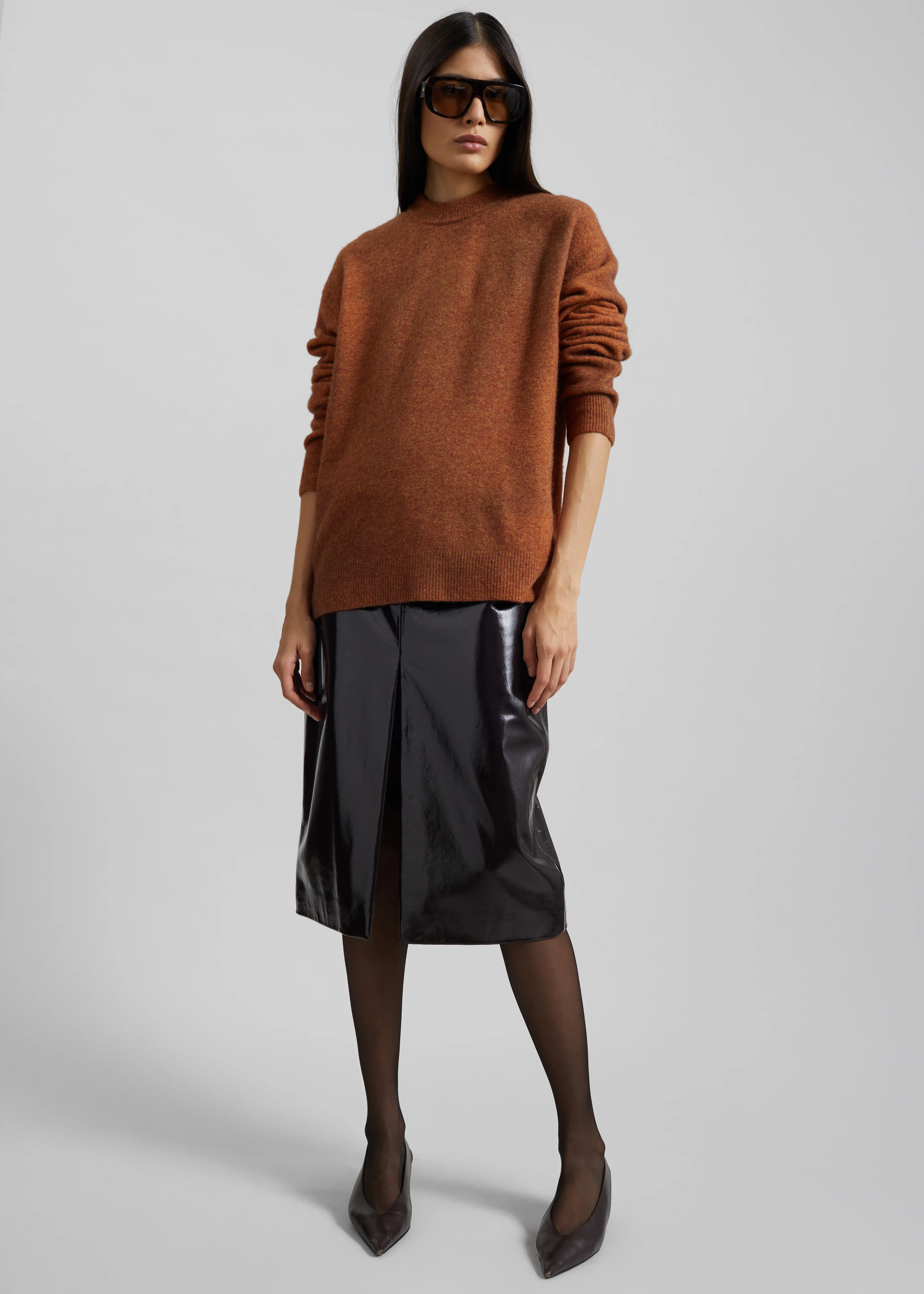 Amish Supplies Oversized Crewneck Sweater - Brown - Image 7