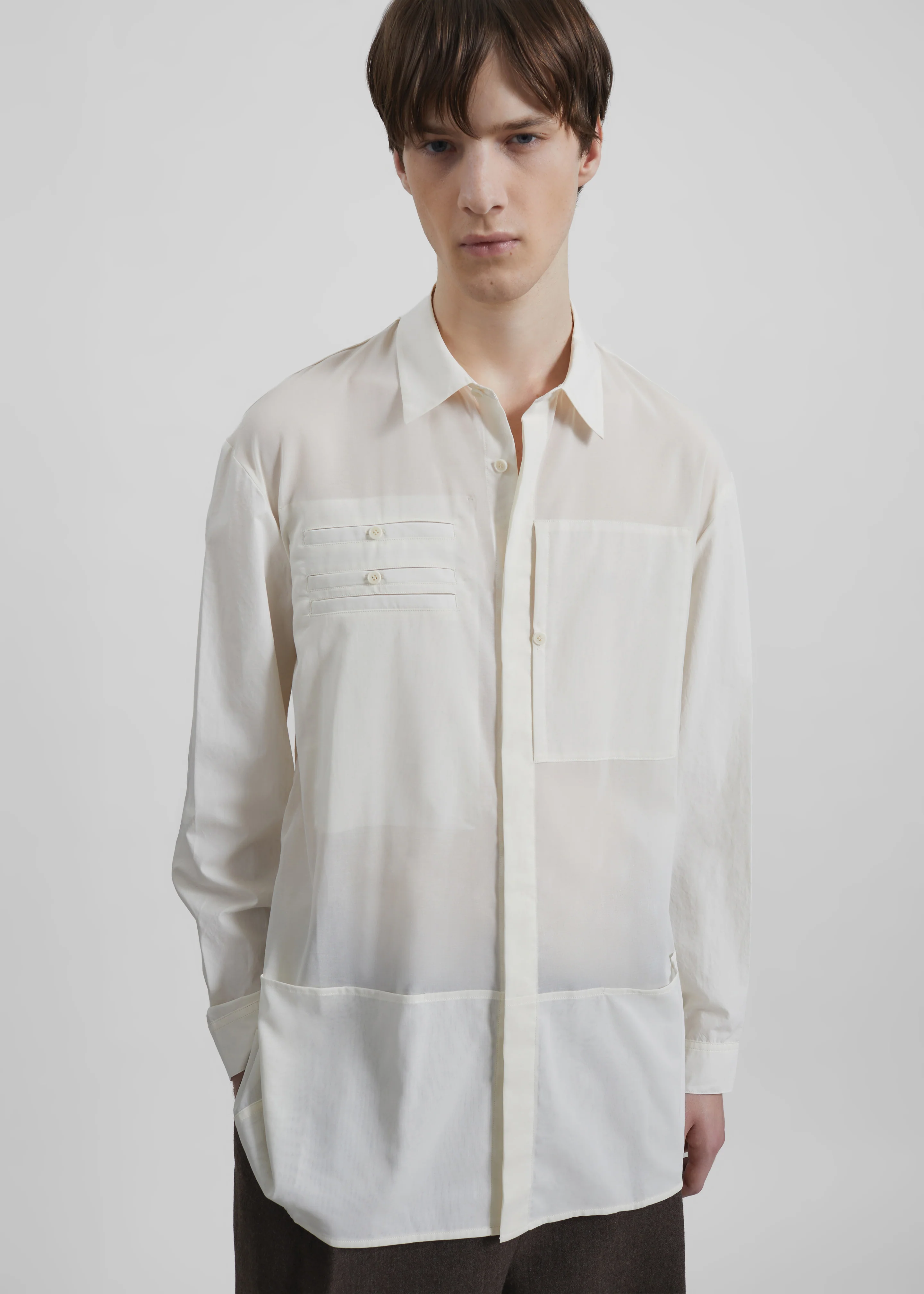 Amomento Drawer Pocket Shirt - Ivory - Image 5