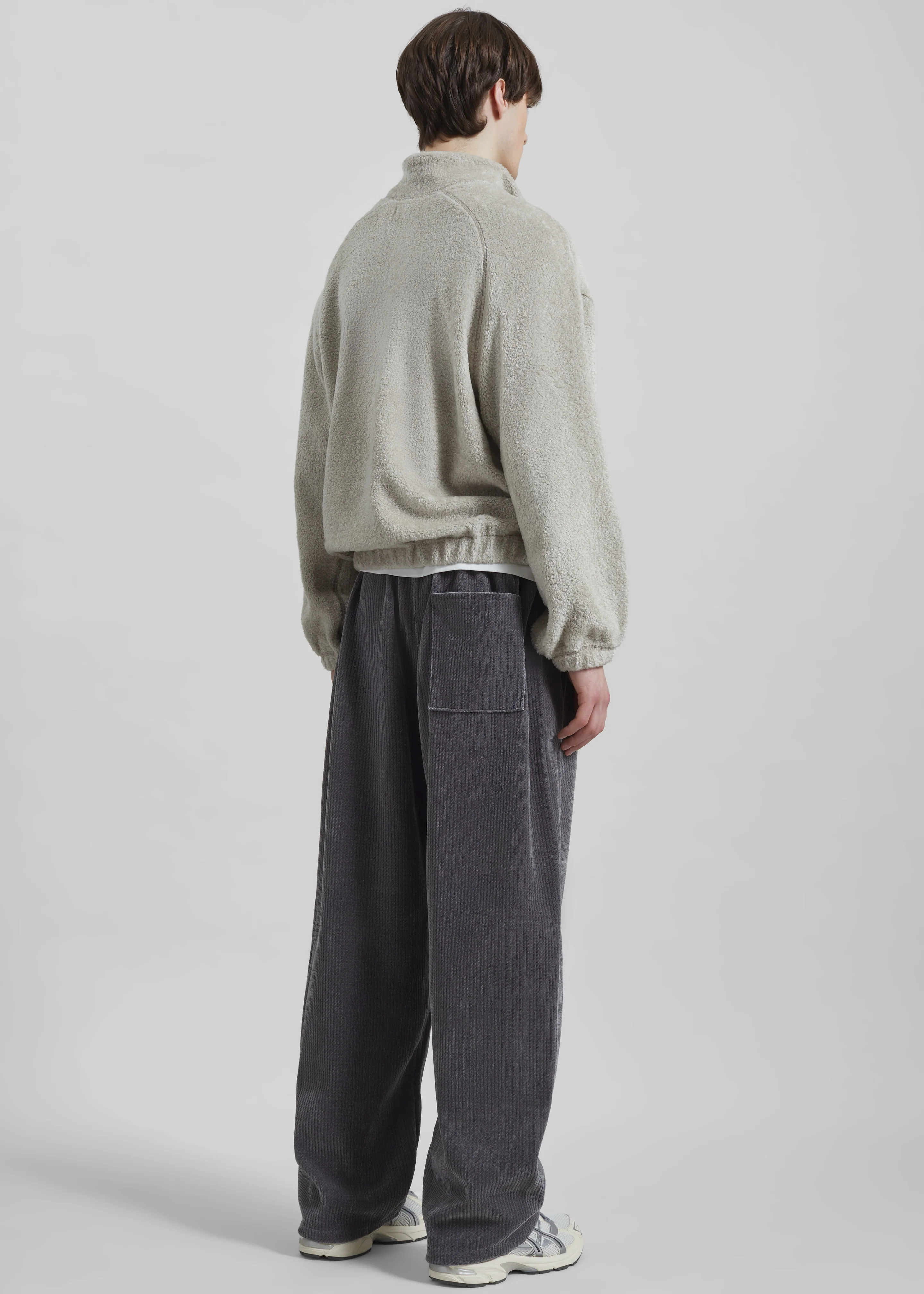 Amomento Fluffy Oversized Half Neck Pullover - Grey - Image 9