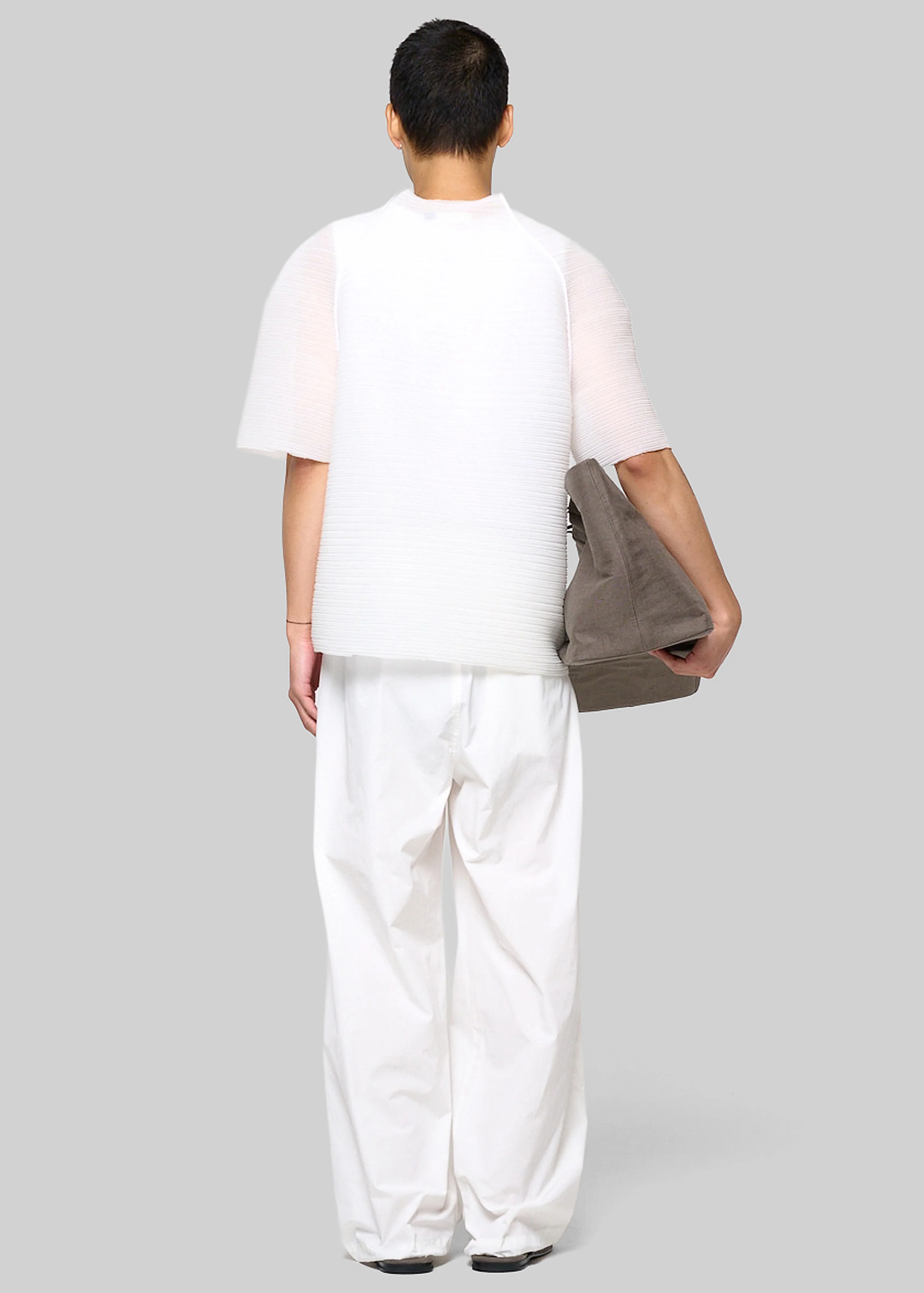 Amomento Men's Pleats Raglan Top - White - Image 4