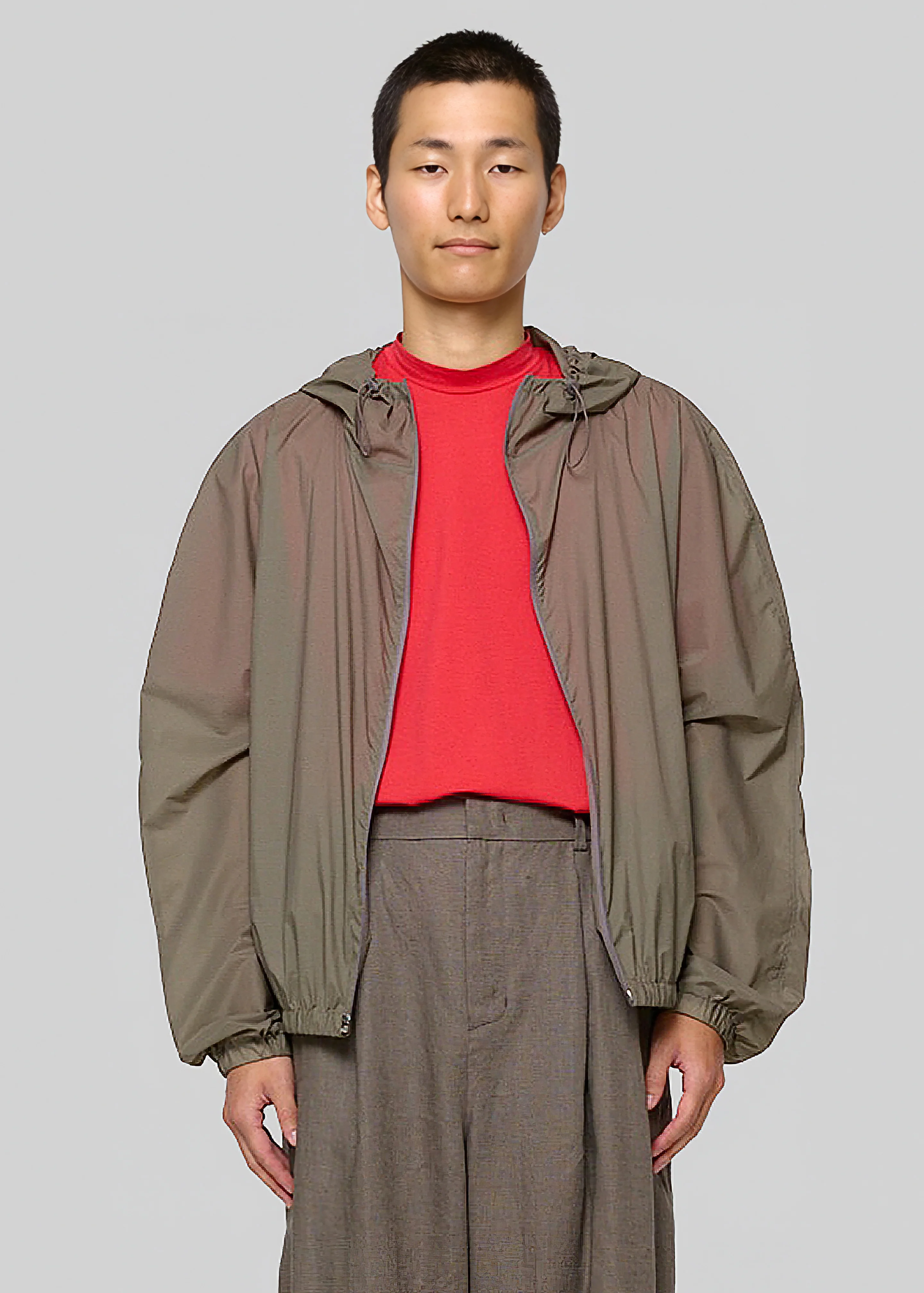 Amomento Raglan Hooded Jumper - Khaki - Image 4