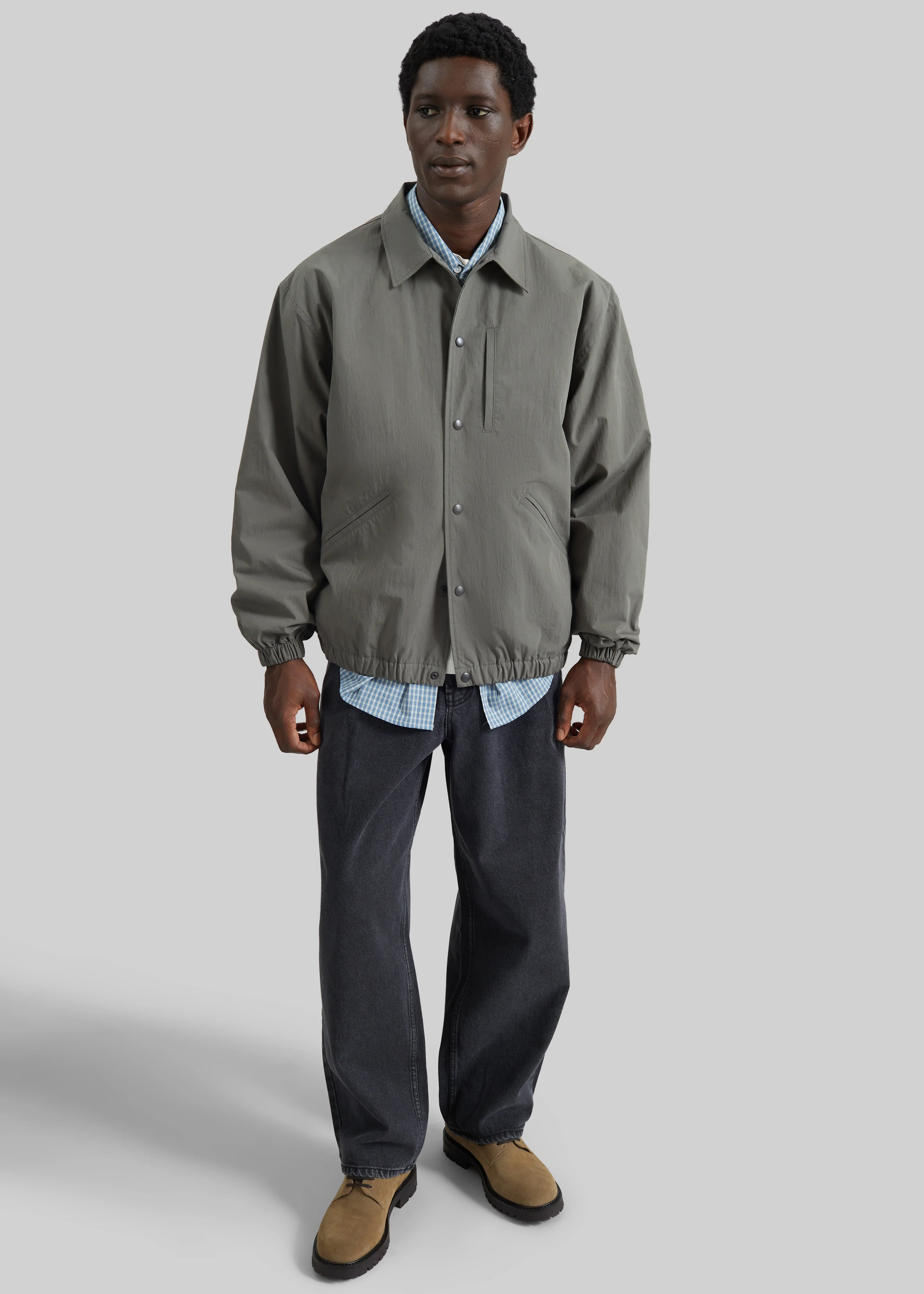 Andres Coach Jacket - Pale Olive - Image 5