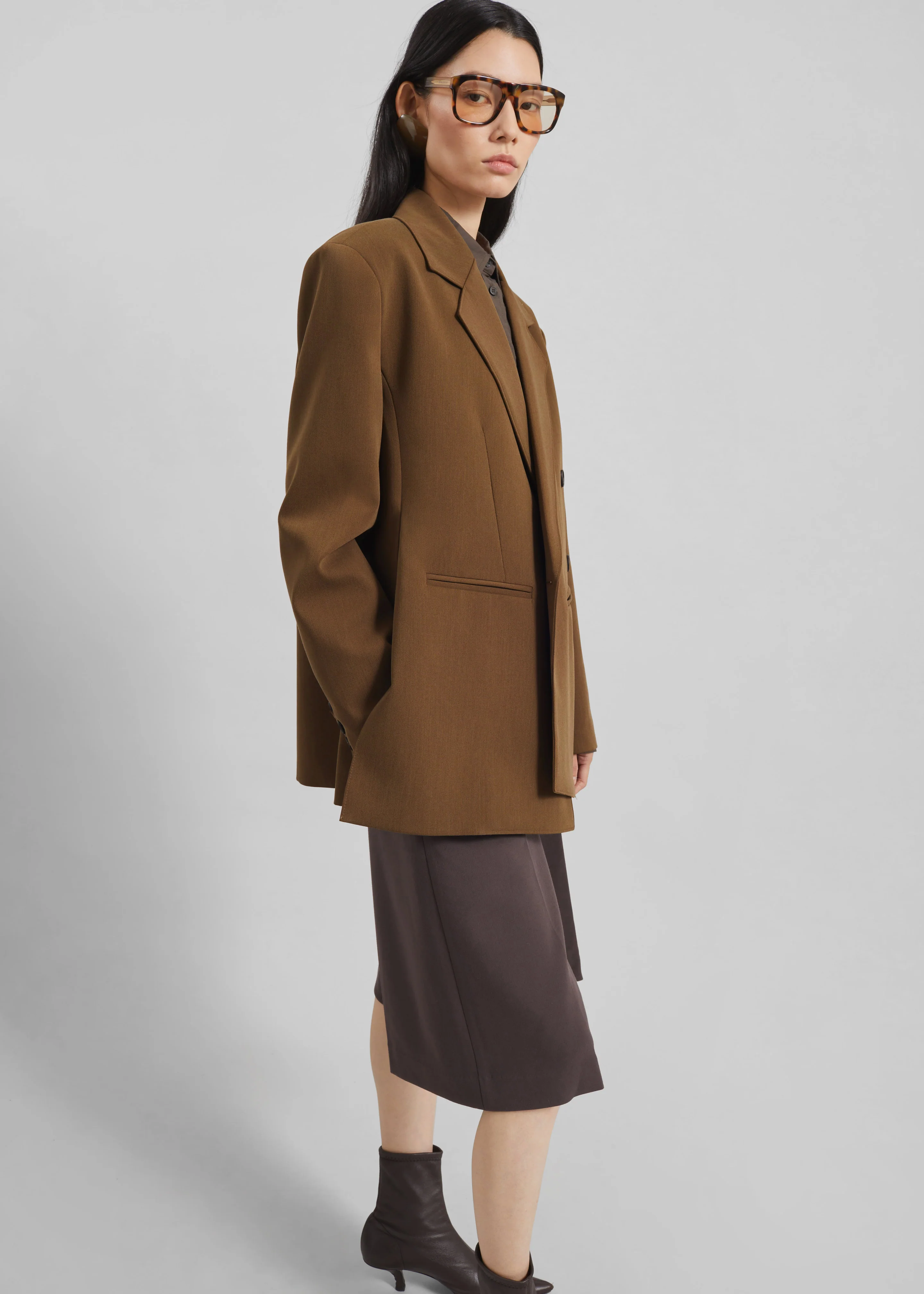 Antwerp Wrap Blazer - Brown - Image 5
