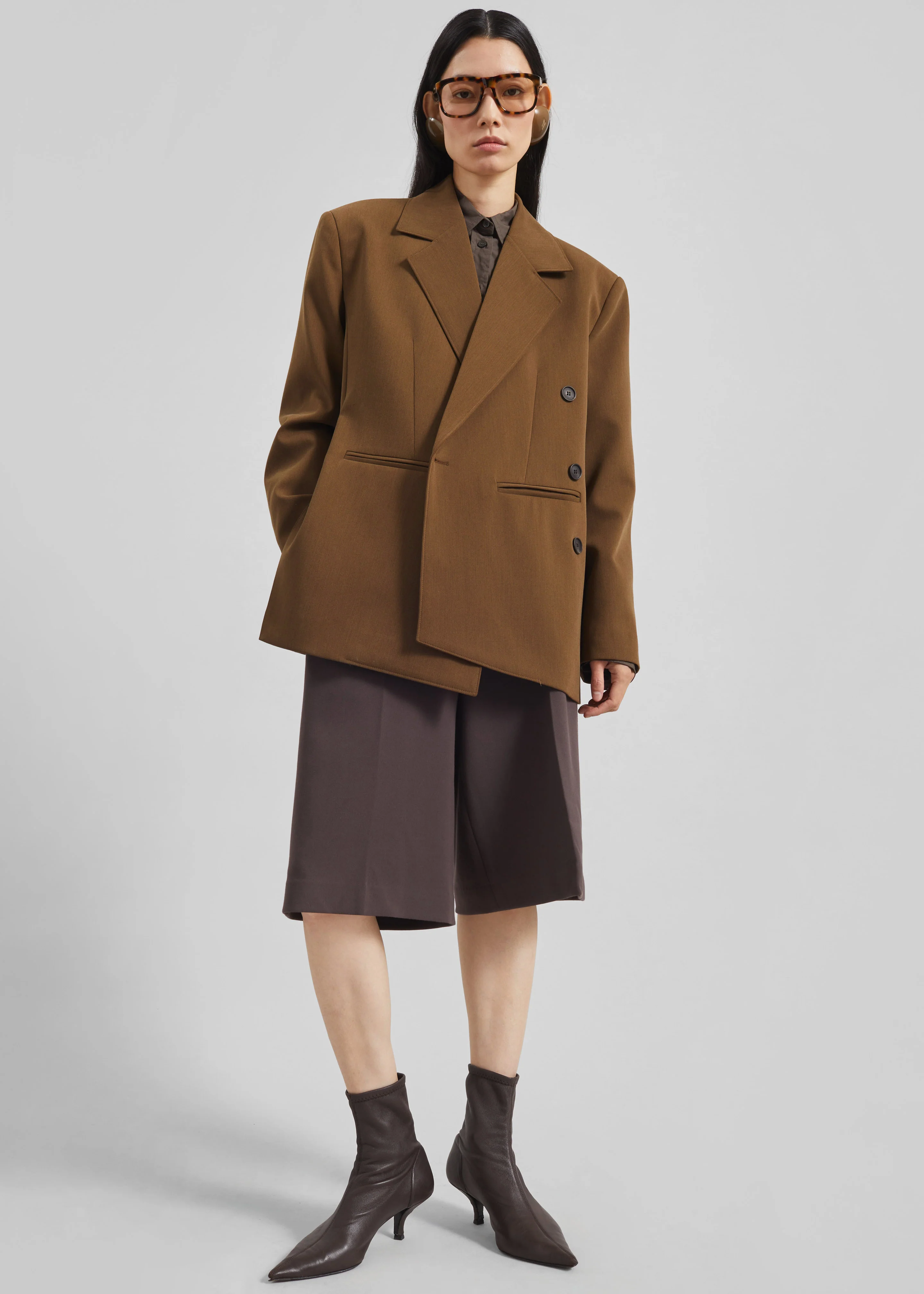 Antwerp Wrap Blazer - Brown - Image 6