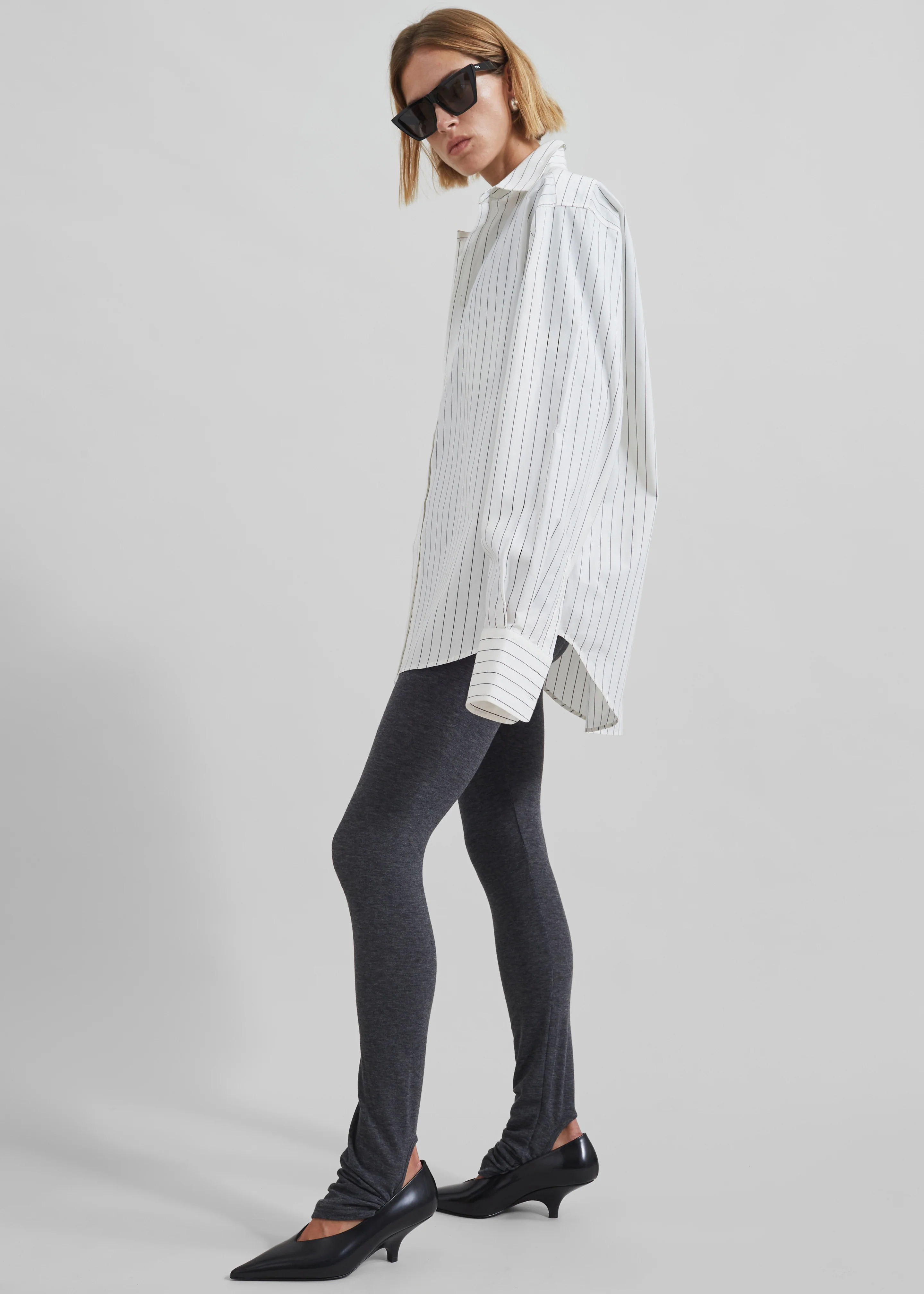 Anvers Striped Cotton Button Up Shirt - White/Black Stripe - Image 2