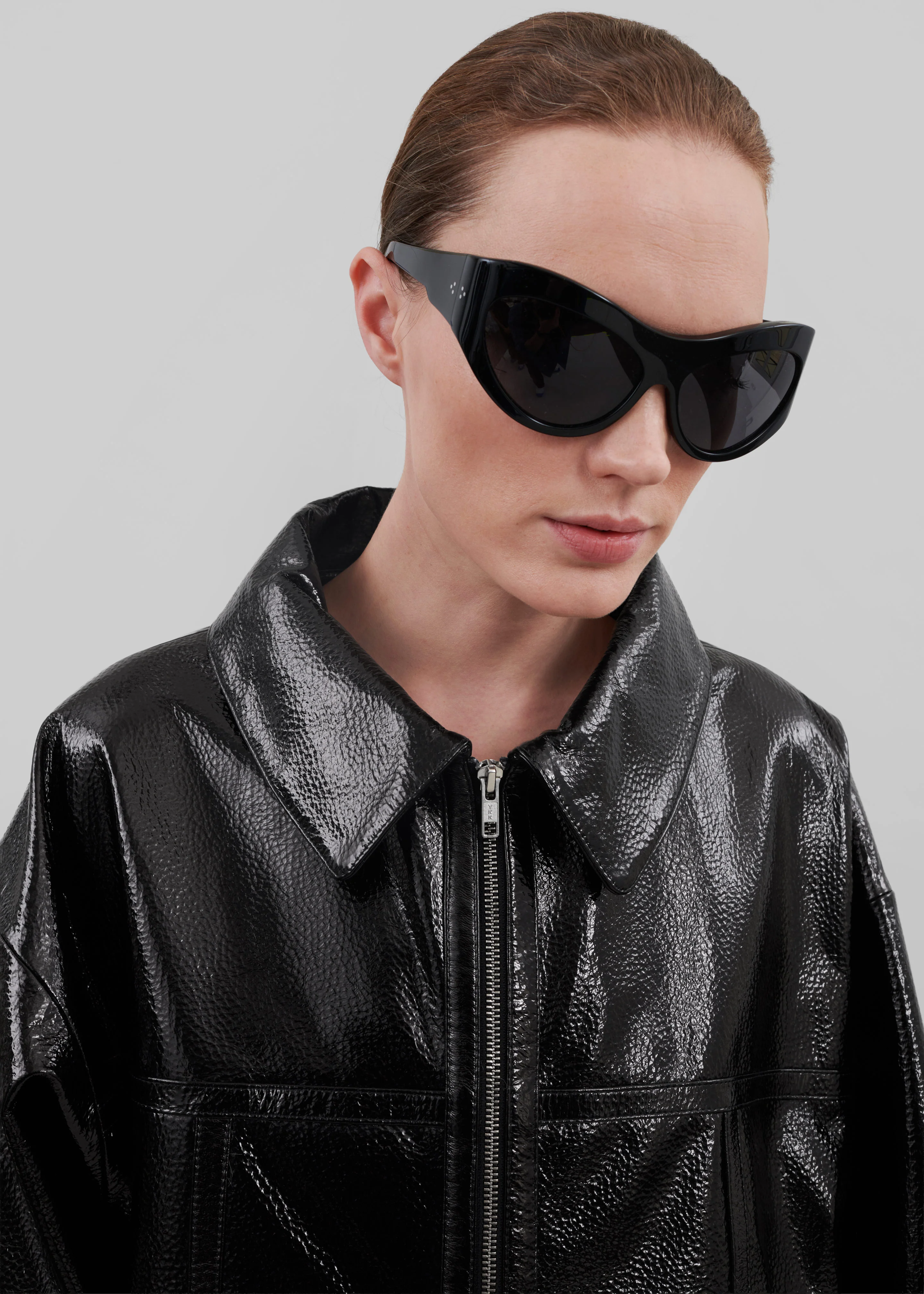 Arbor Crackled Faux Leather Jacket - Black - Image 7