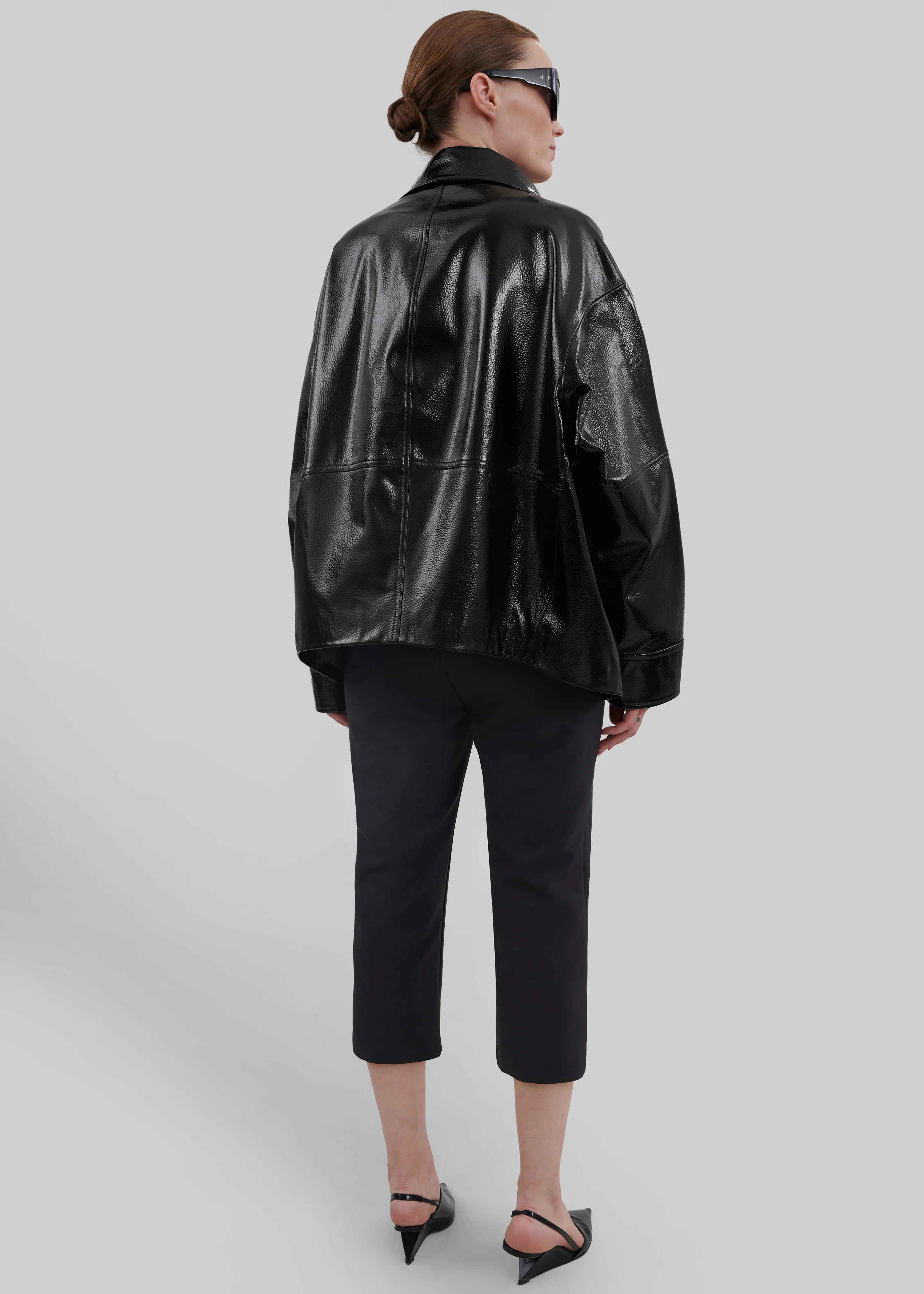 Arbor Crackled Faux Leather Jacket - Black - Image 9