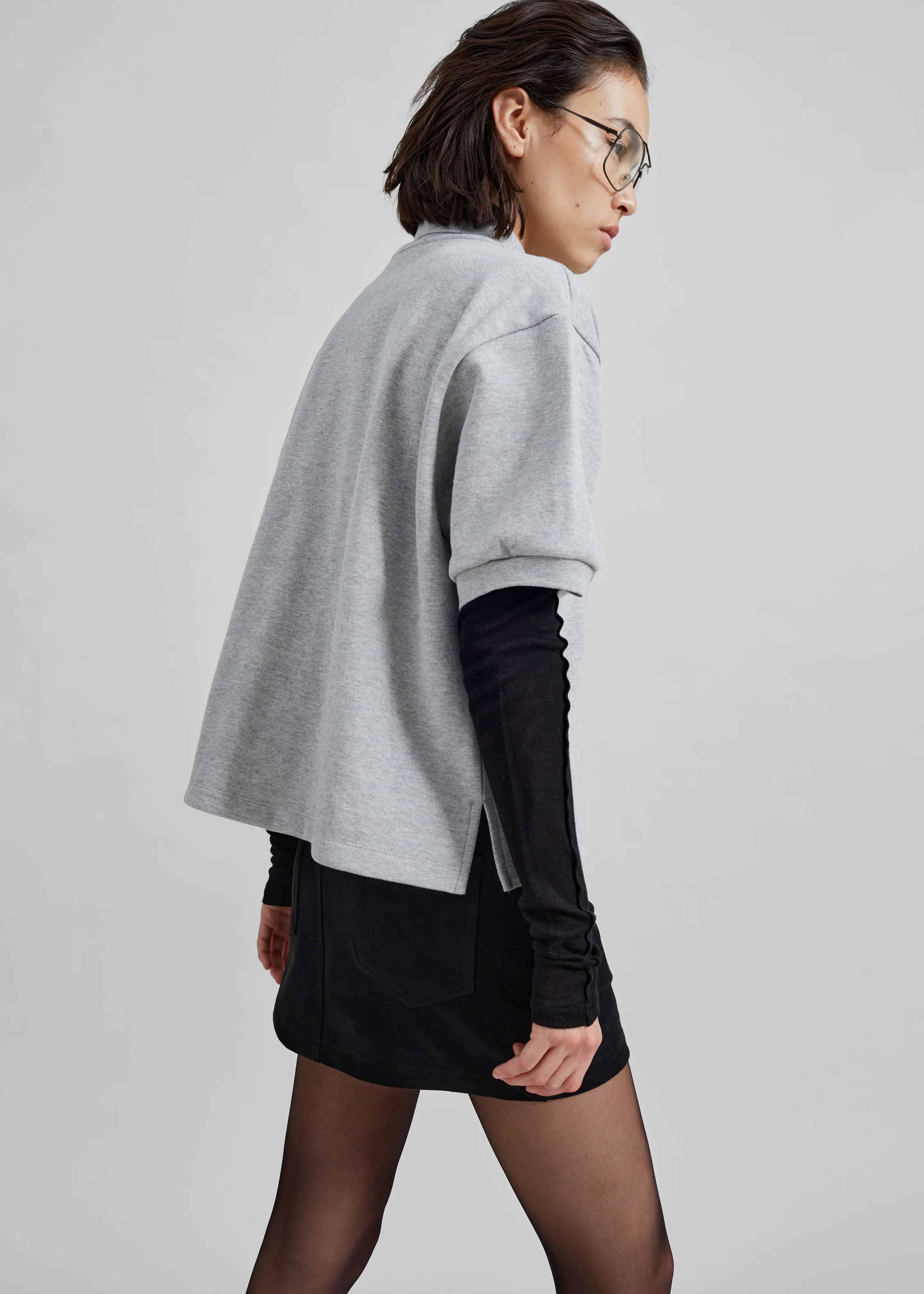 Arda Crop Polo - Grey - Image 2