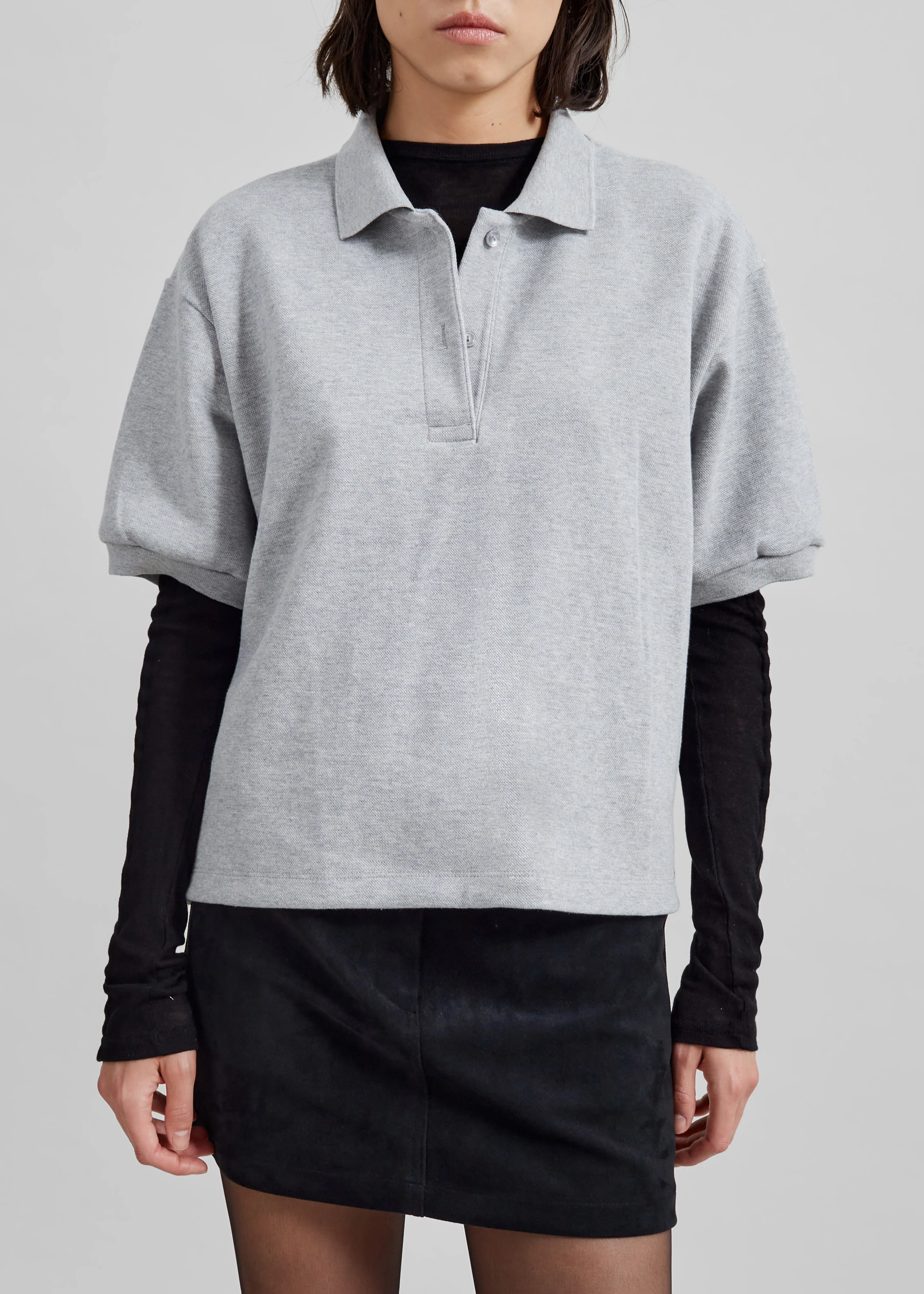 Arda Crop Polo - Grey - Image 5