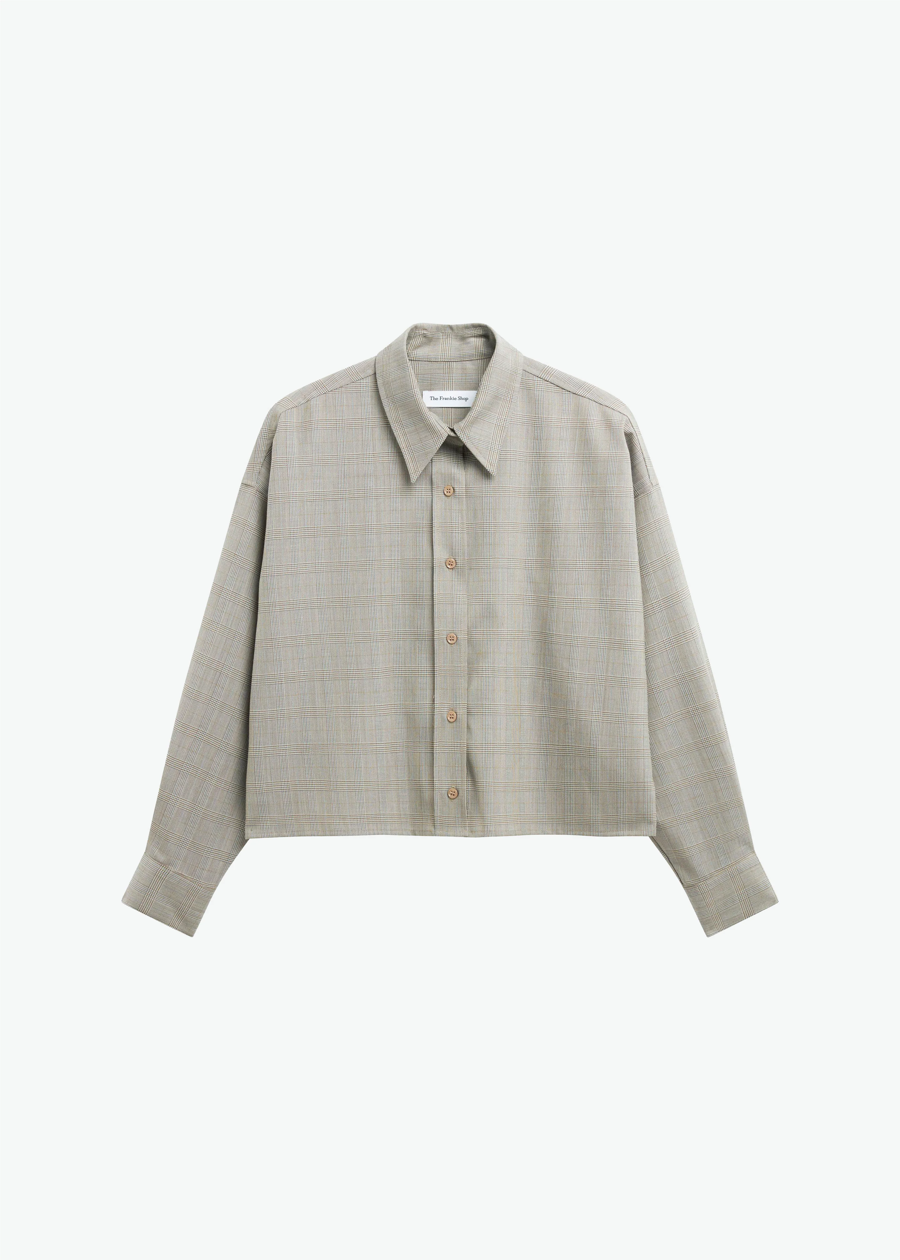 Arlen Boxy Shirt - Beige Glen Plaid - Image 10
