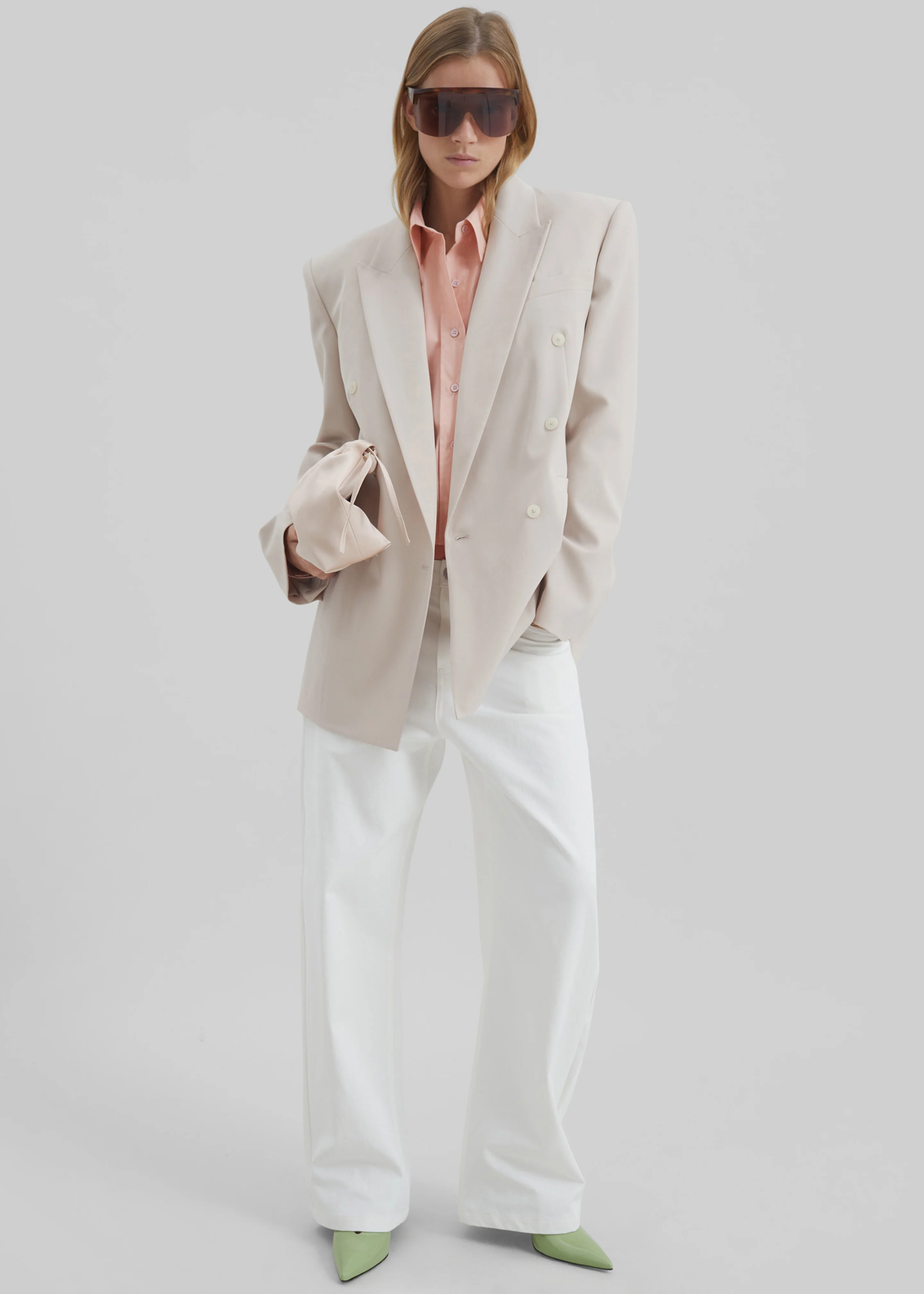 Arlen Cotton Boxy Shirt - Faded Pink - Image 4