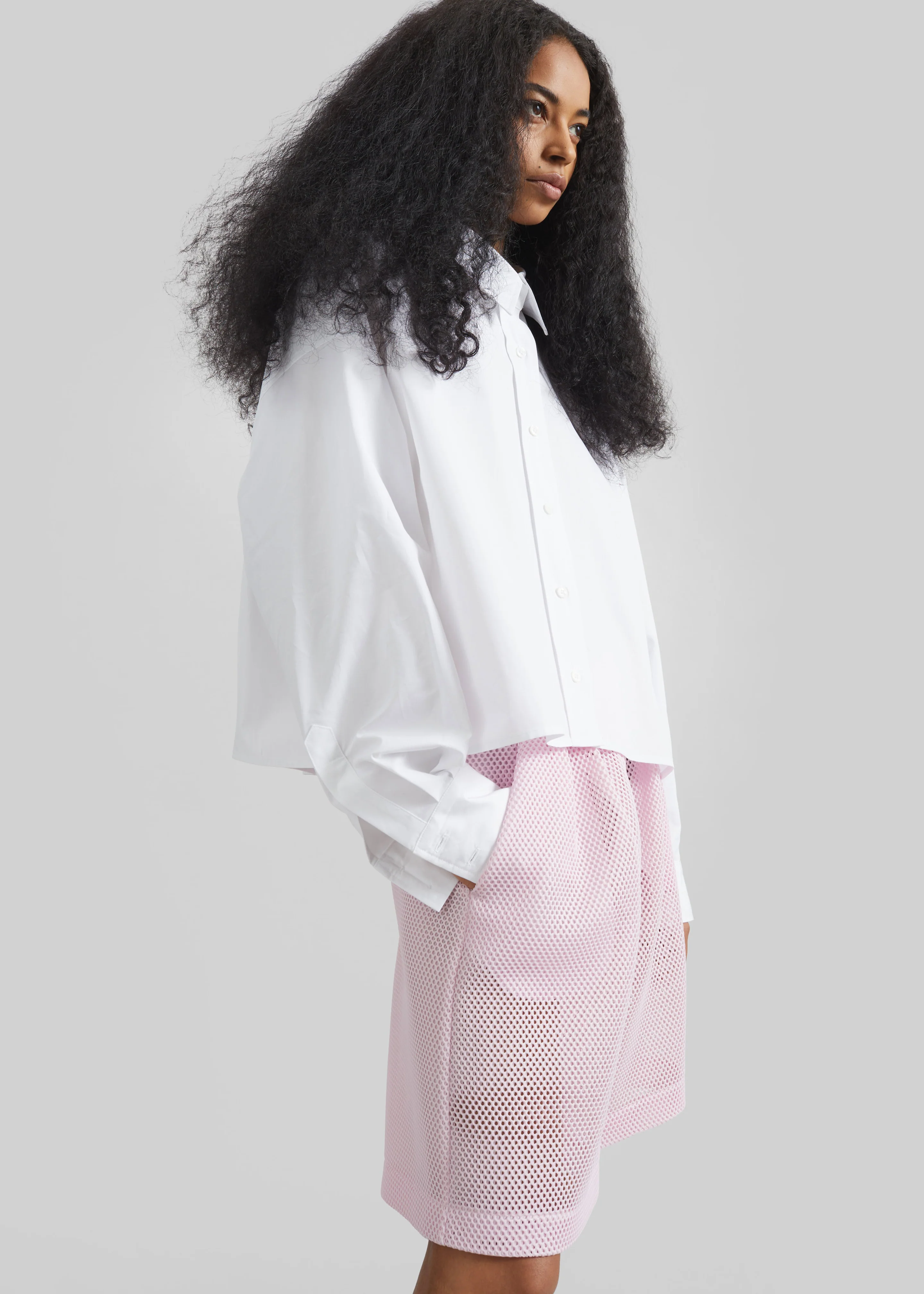 Arlen Cotton Boxy Shirt - White - Image 3