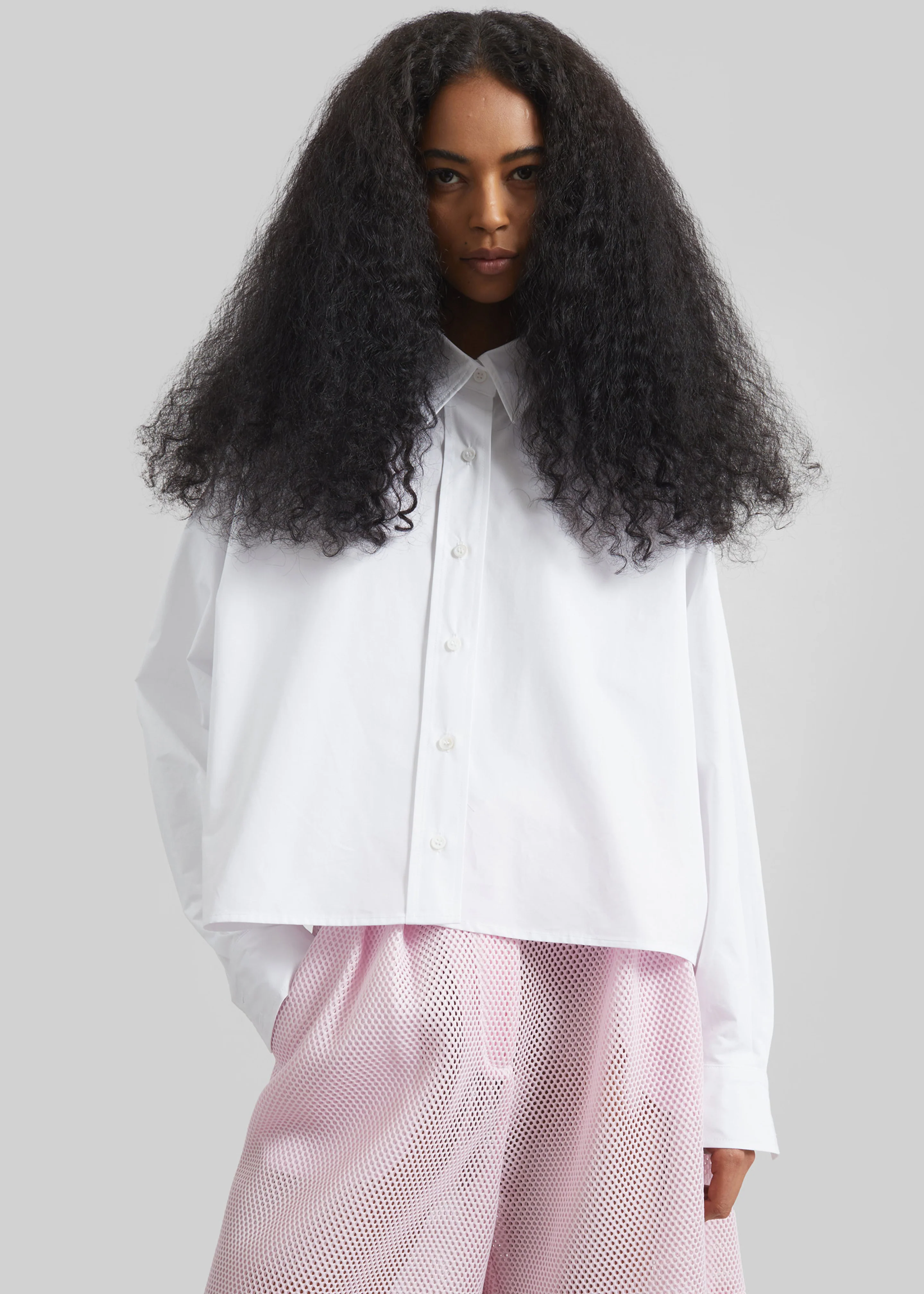 Arlen Cotton Boxy Shirt - White - Image 4