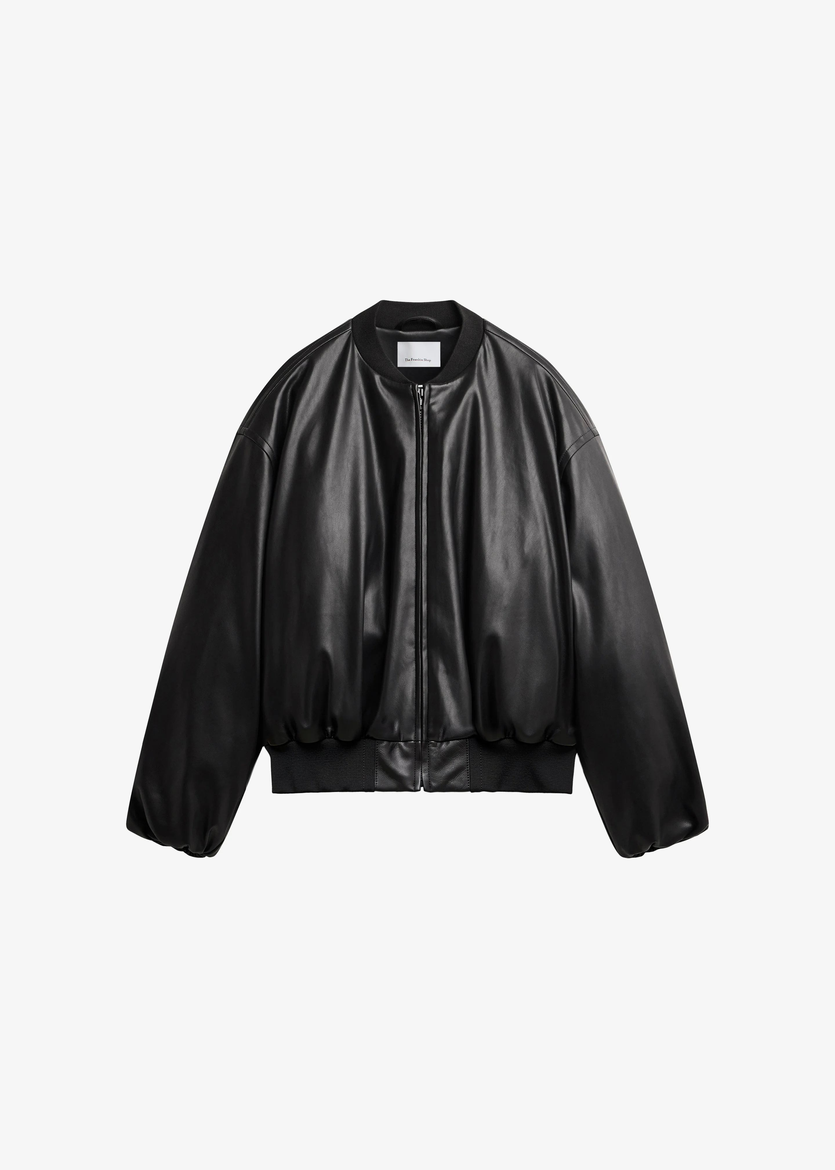 Arolla Faux Leather Draped Jacket - Black - Image 8