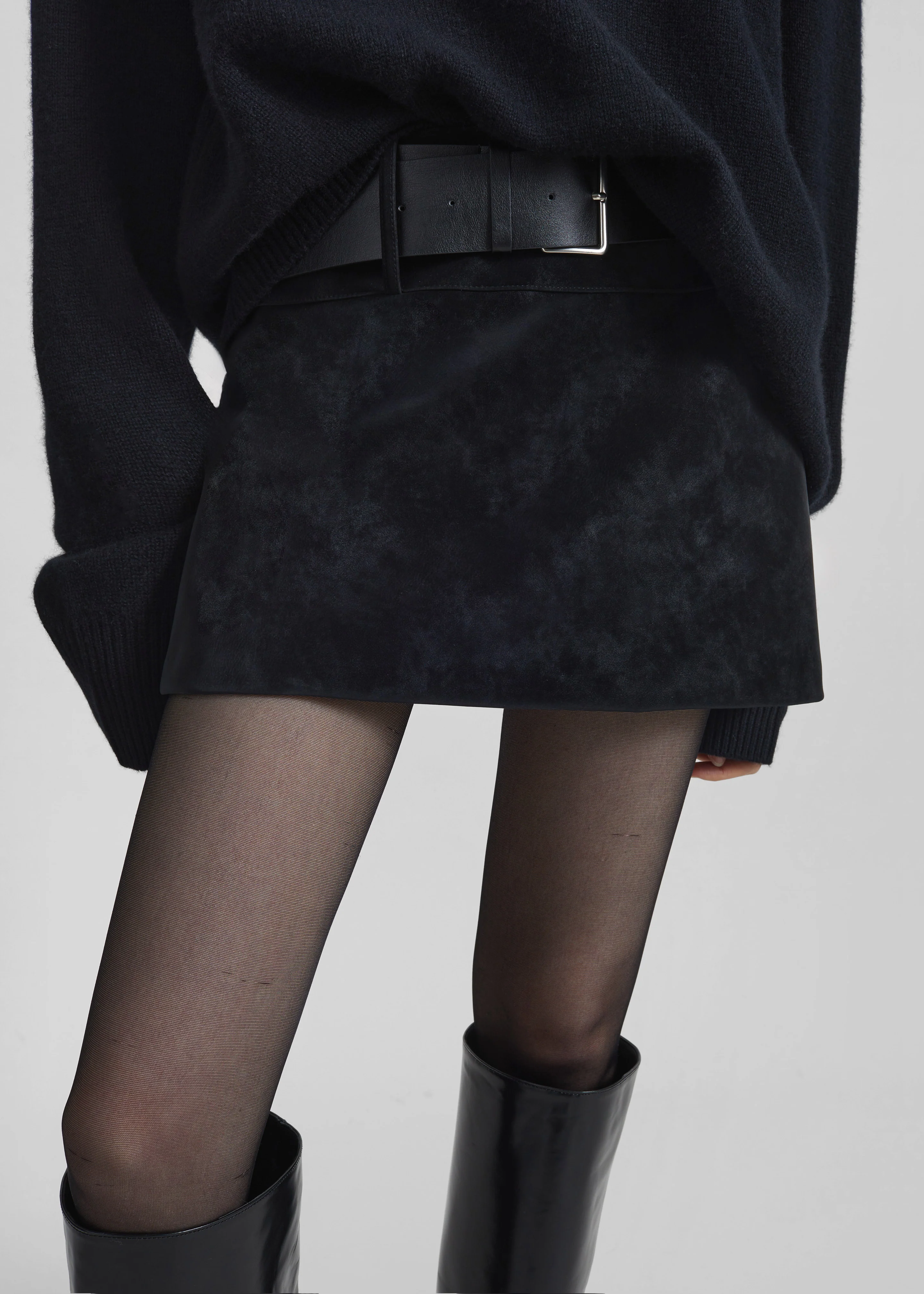 Arosa Belted Mini Skirt - Black - Image 2