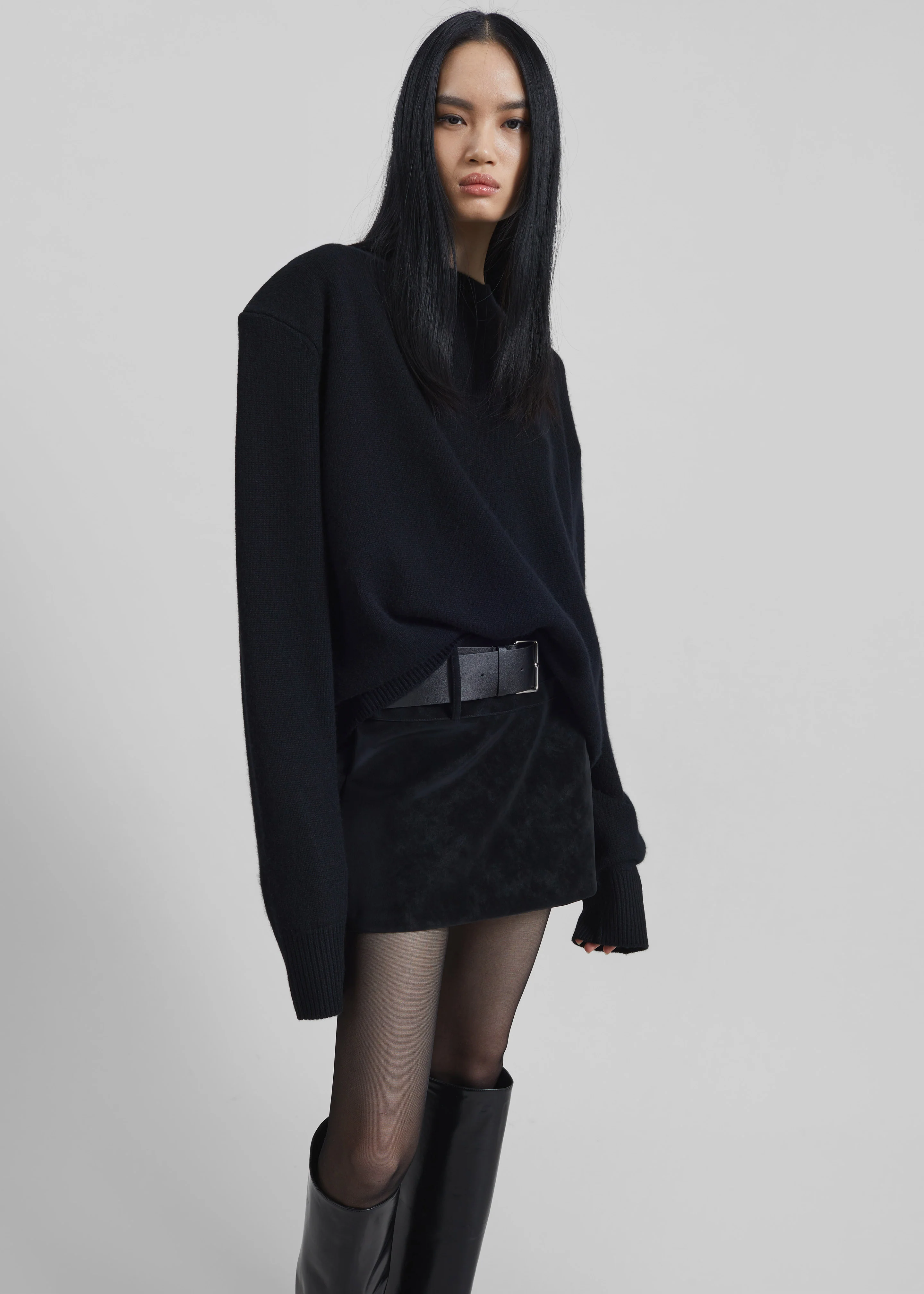 Arosa Belted Mini Skirt - Black - Image 3