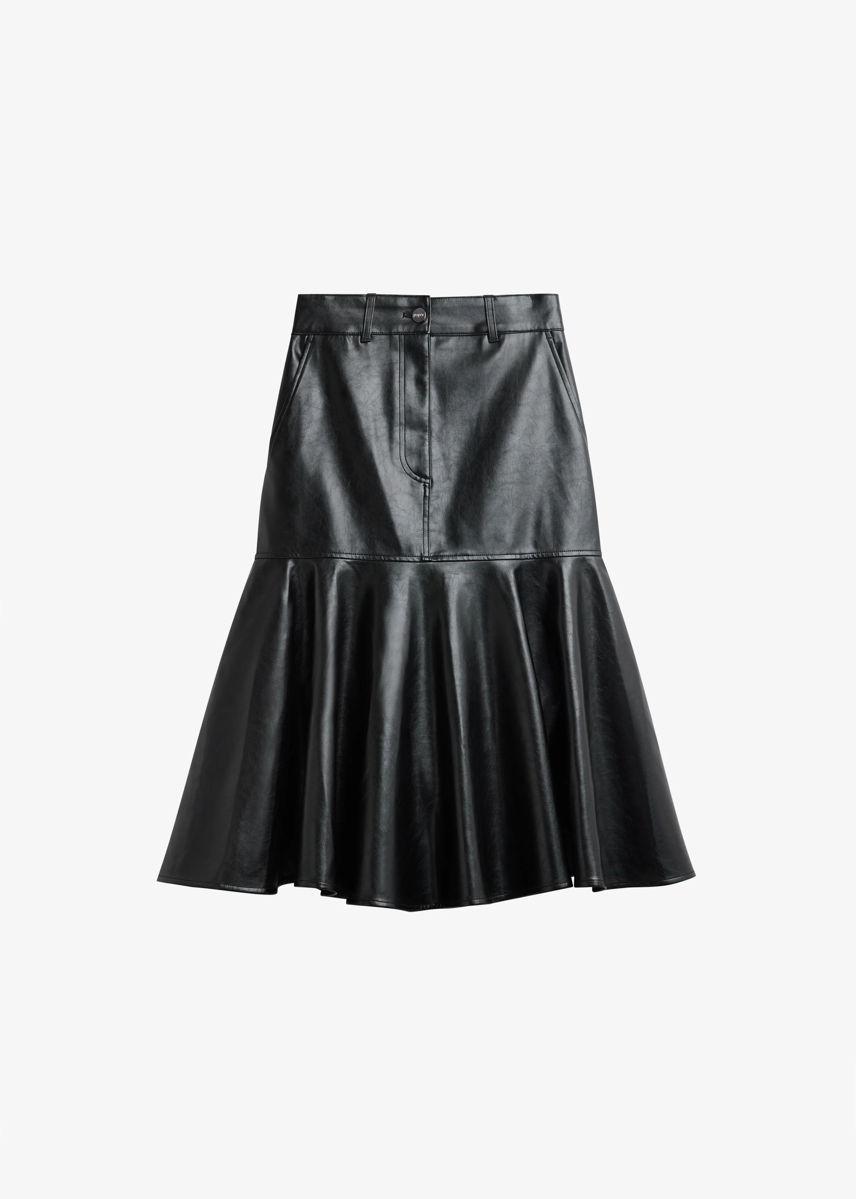 Arvika Faux Leather Mermaid Skirt - Black - Image 9