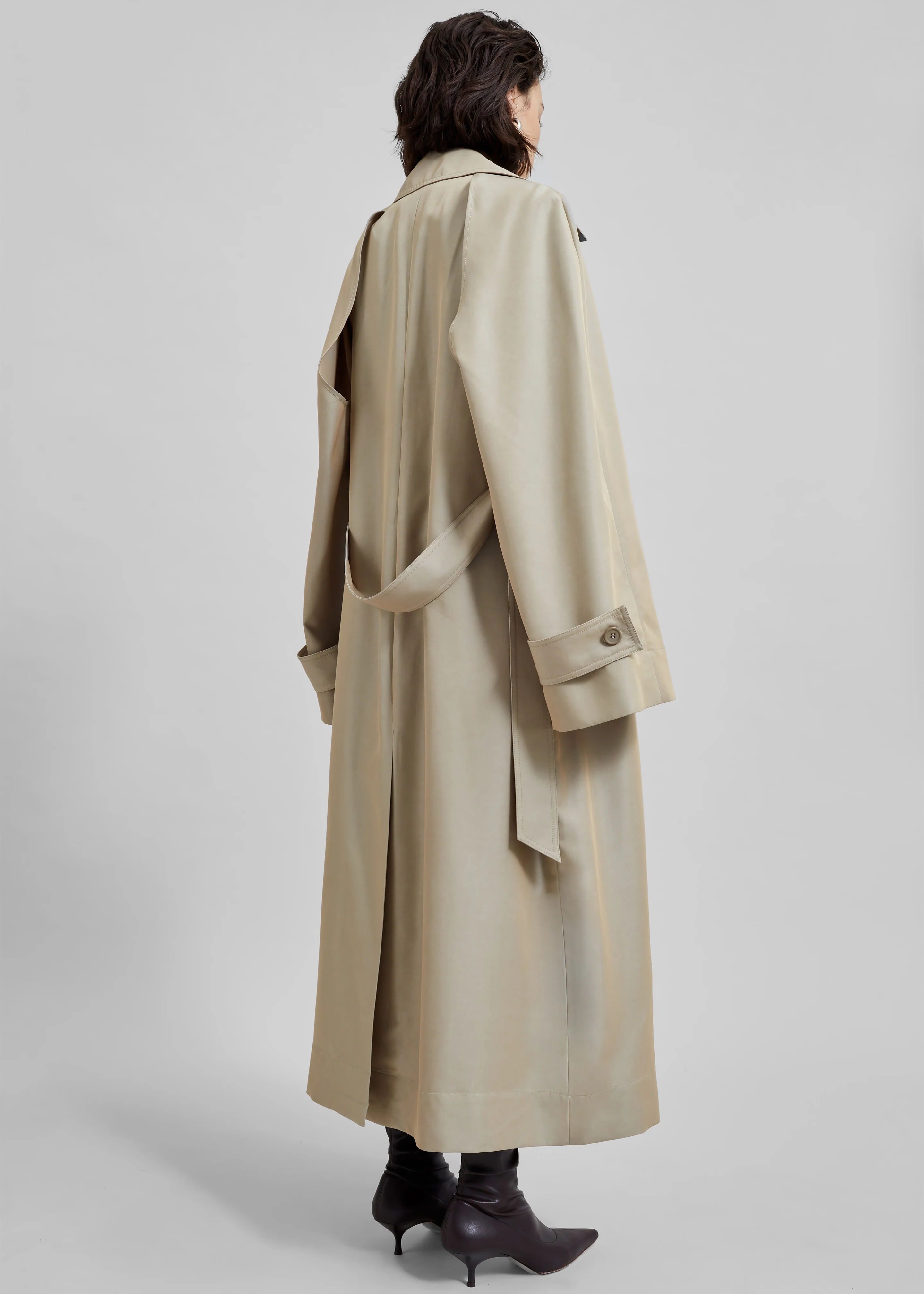 Astoria Cut-Out Raglan Sleeve Trench Coat - Beige - Image 11