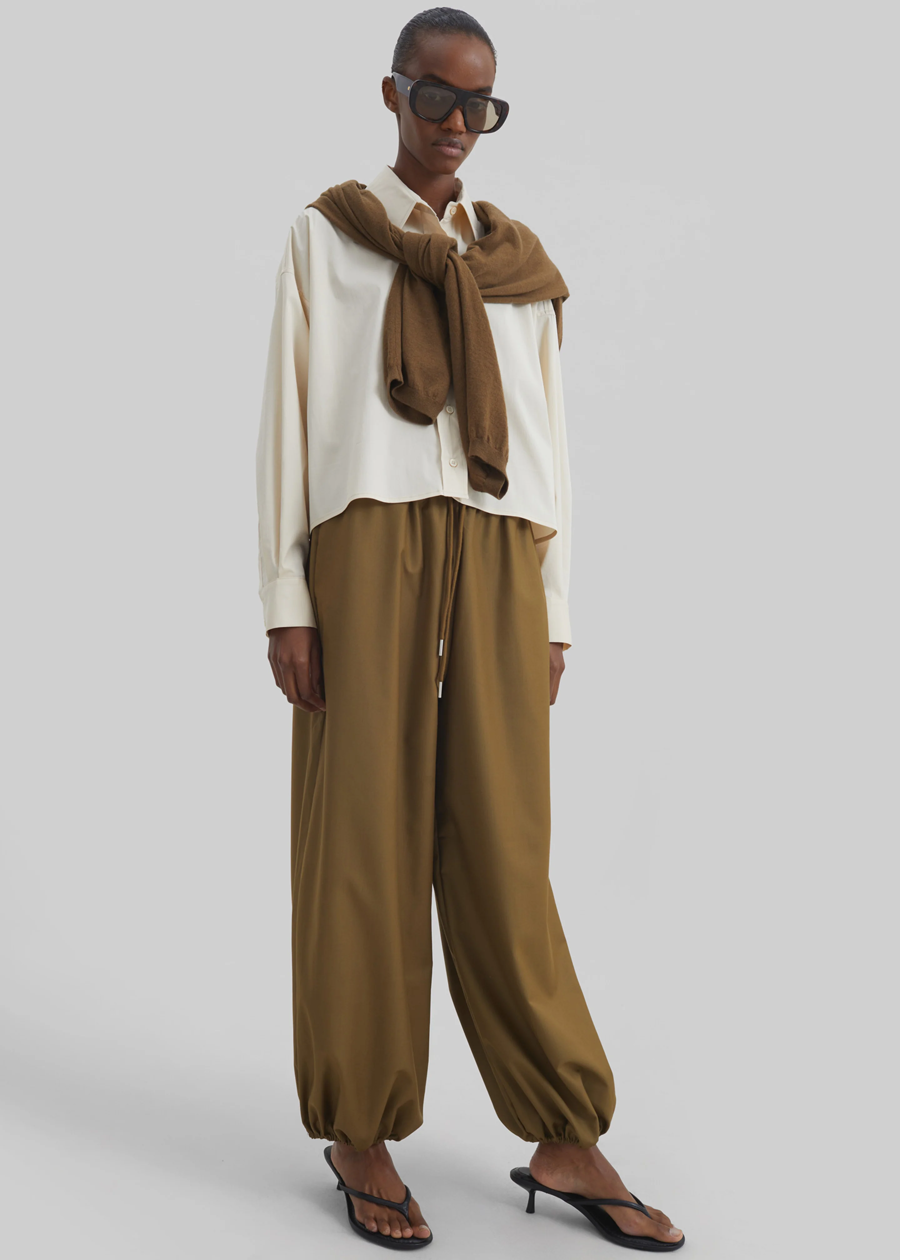Aubray Balloon Pants - Olive Brown - Image 7