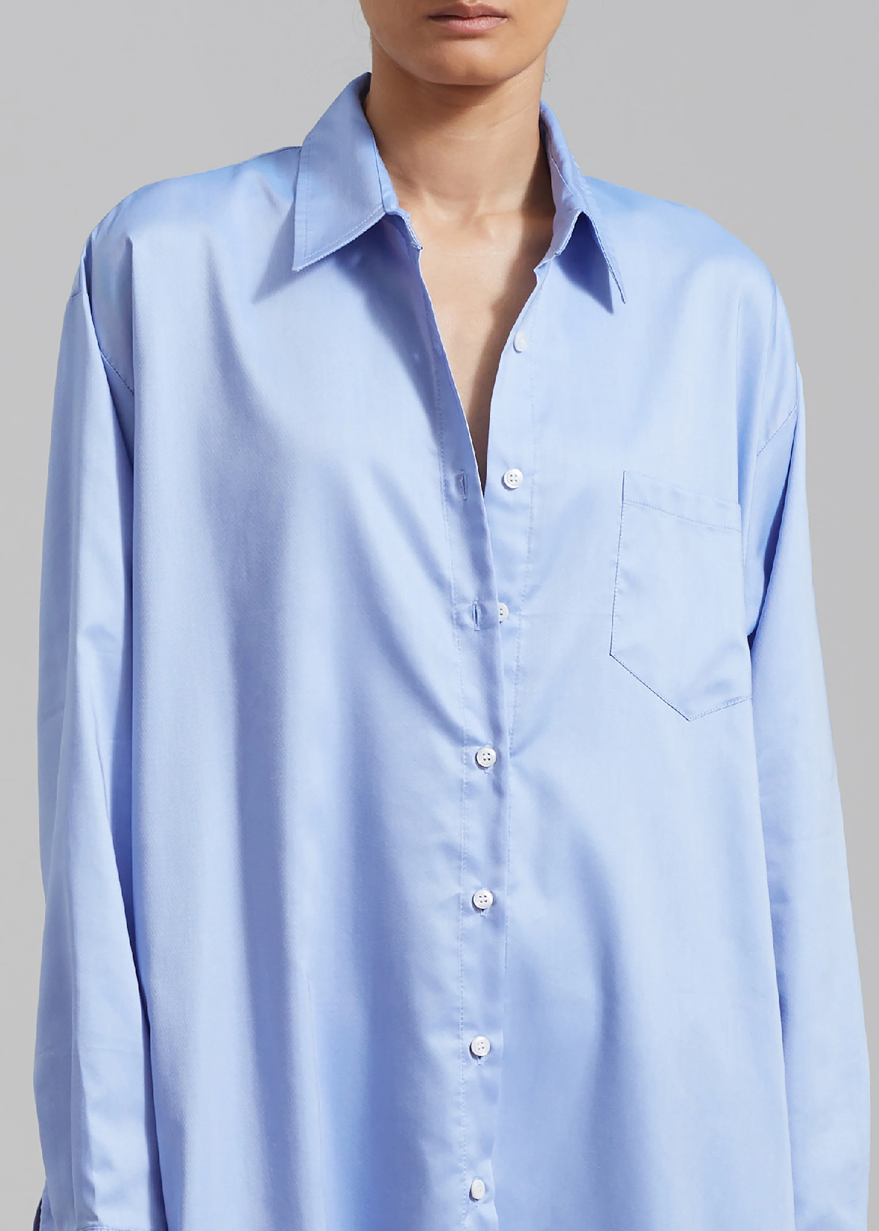 Avery Shirt Dress - Blue - Image 4