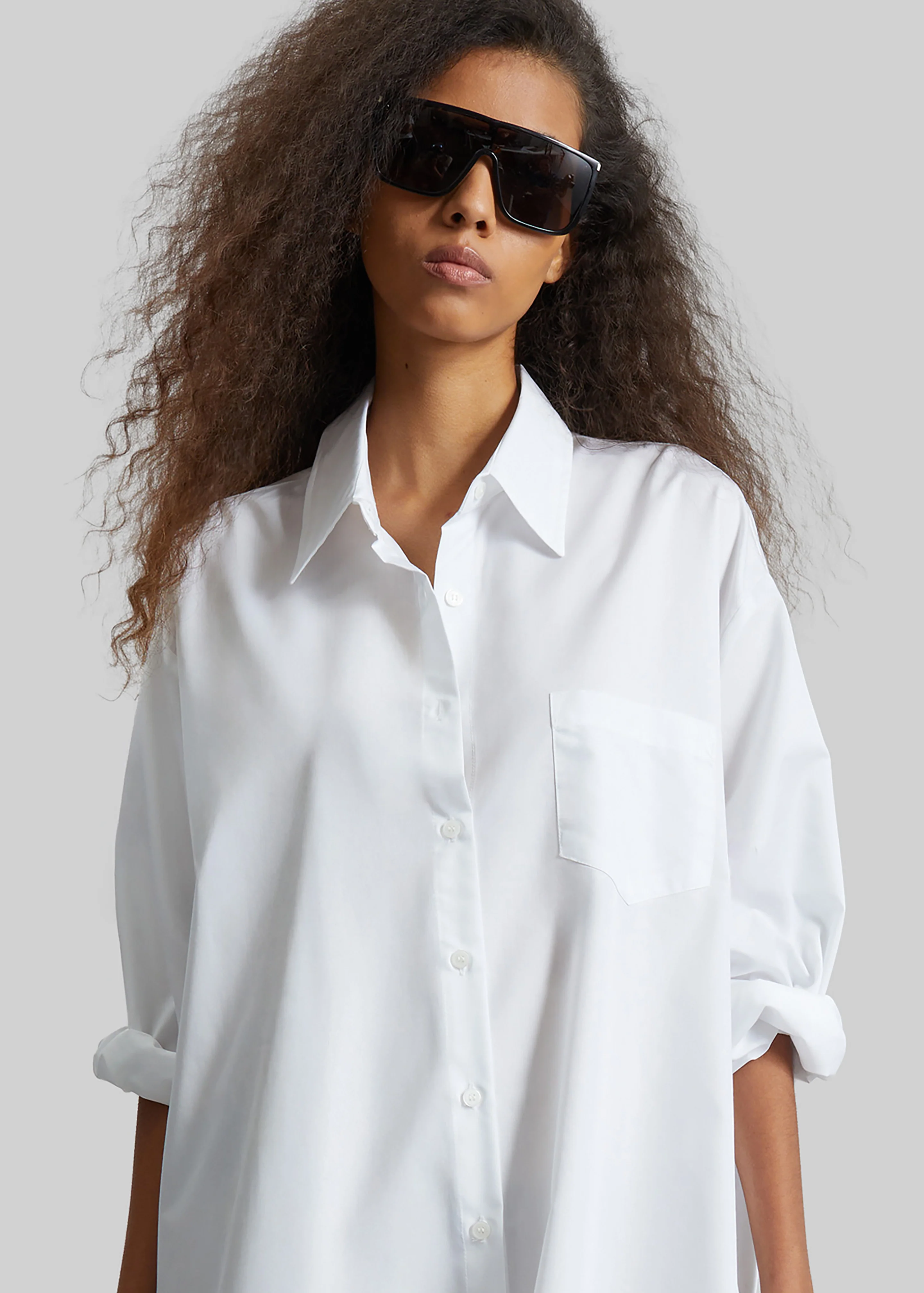 Avery Shirt Dress - White - Image 4
